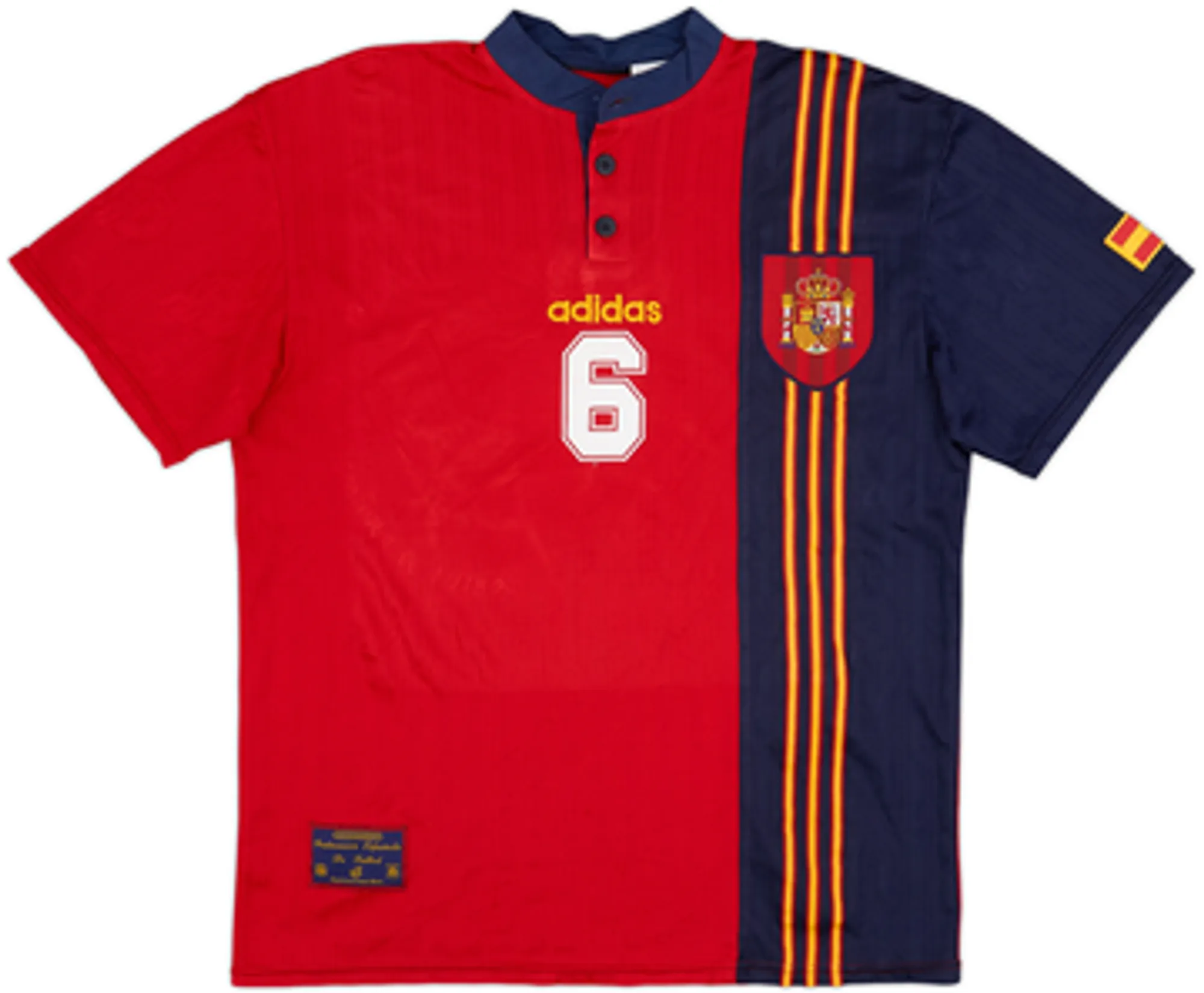 1996-98 Spain Home Shirt R.Hierro #6 - 6/10 - (L)