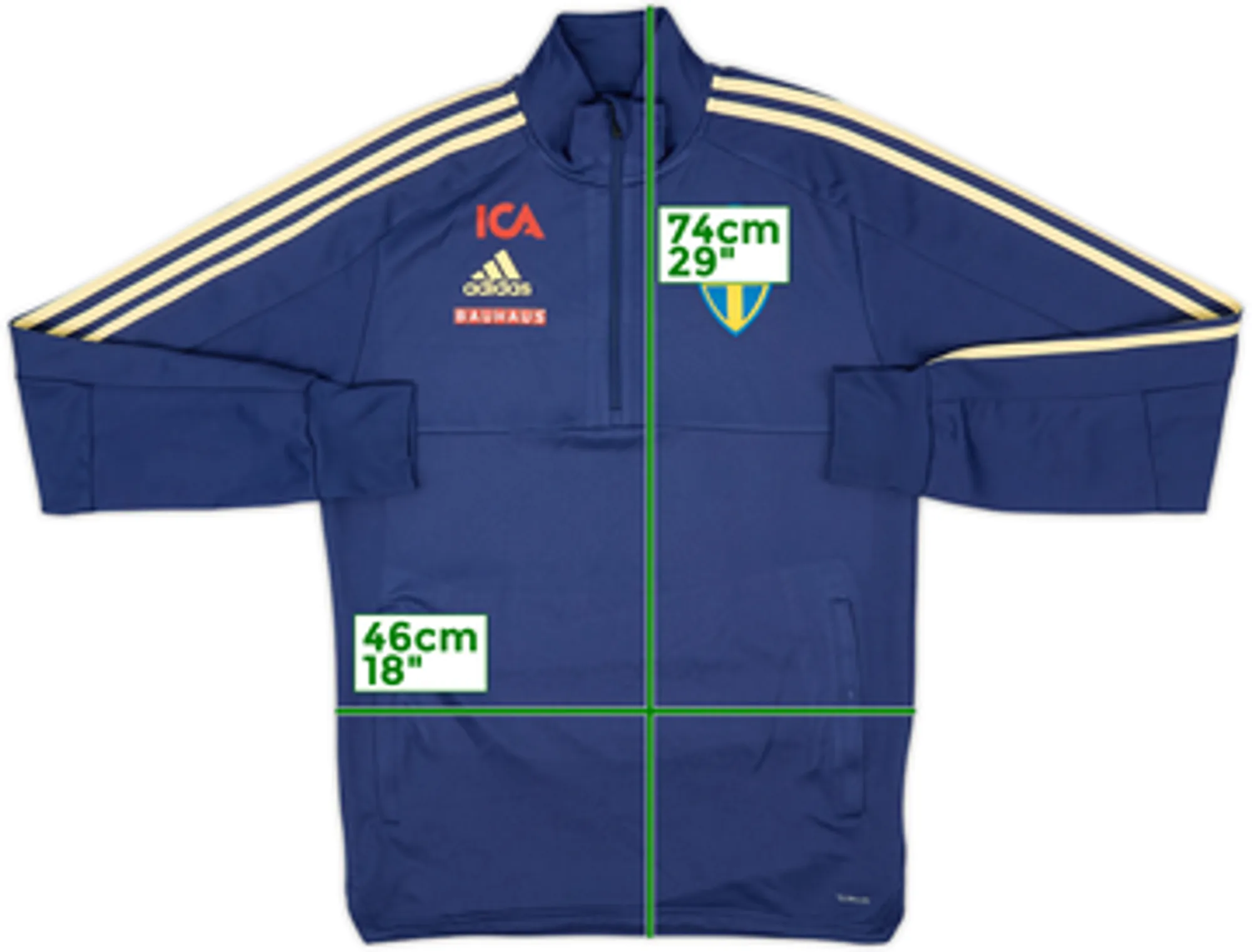 2017-18 Sweden Player Issue adidas 1/4 Zip Drill Top - 10/10 - (S)