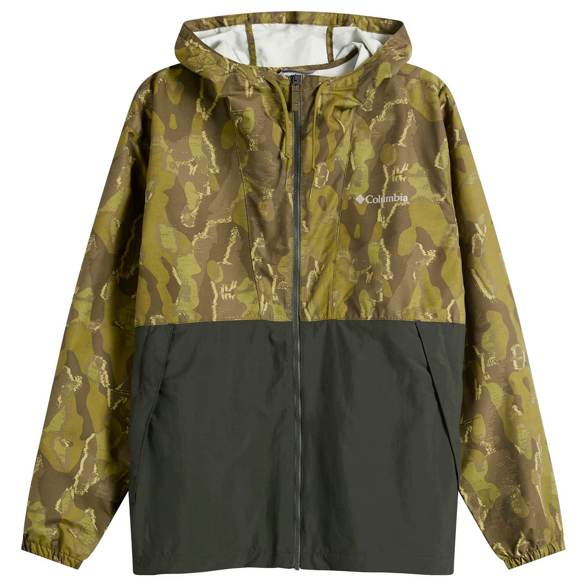 Columbia Men's Spire Valley™ Novelty Windbreaker Mossy Green Treebark Greenscape