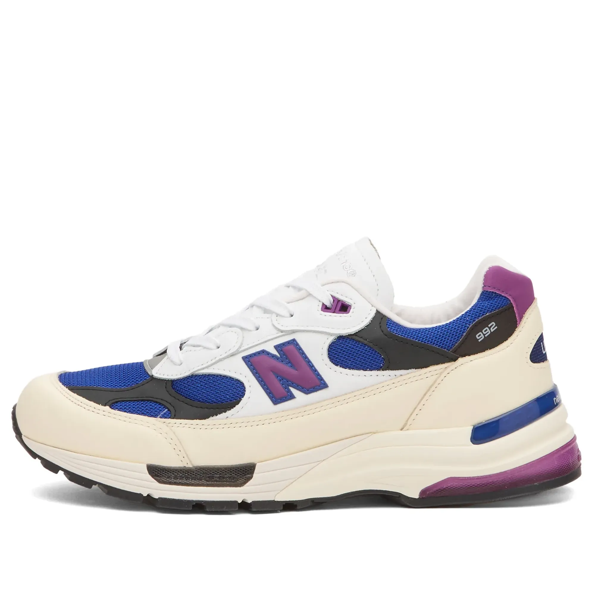 New Balance Unisex Made in USA 992 in White/Blue/Pink Suede/Mesh