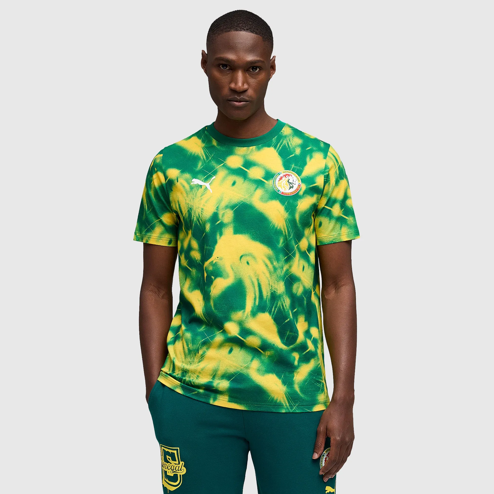 Puma Senegal 2026 FtblCulture T Shirt Wild Green Pelé Yellow