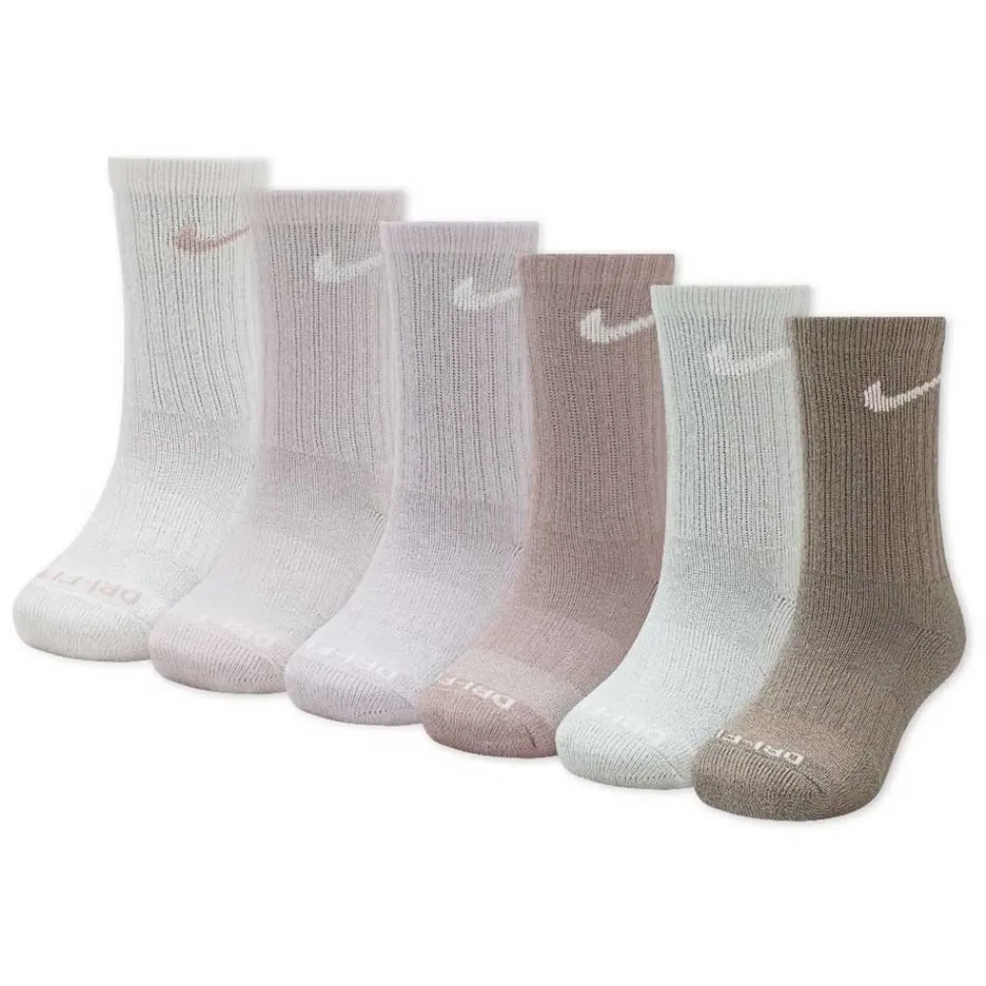 Nike Kids Nhb Dri-fit Perf Basic Crew Socks 6 Pairs