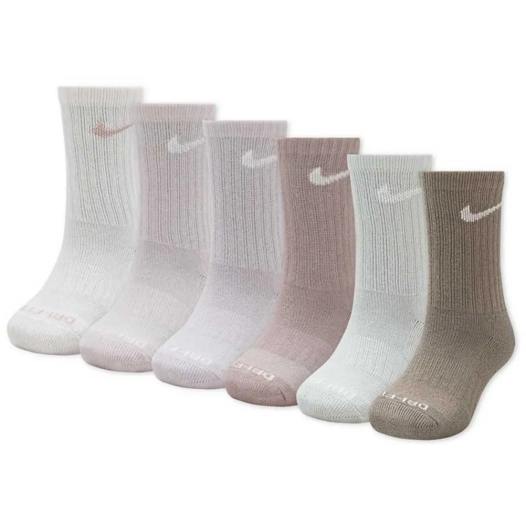 Nike Kids Nhb Dri-fit Performance Basic Crew Socks 6 Pairs