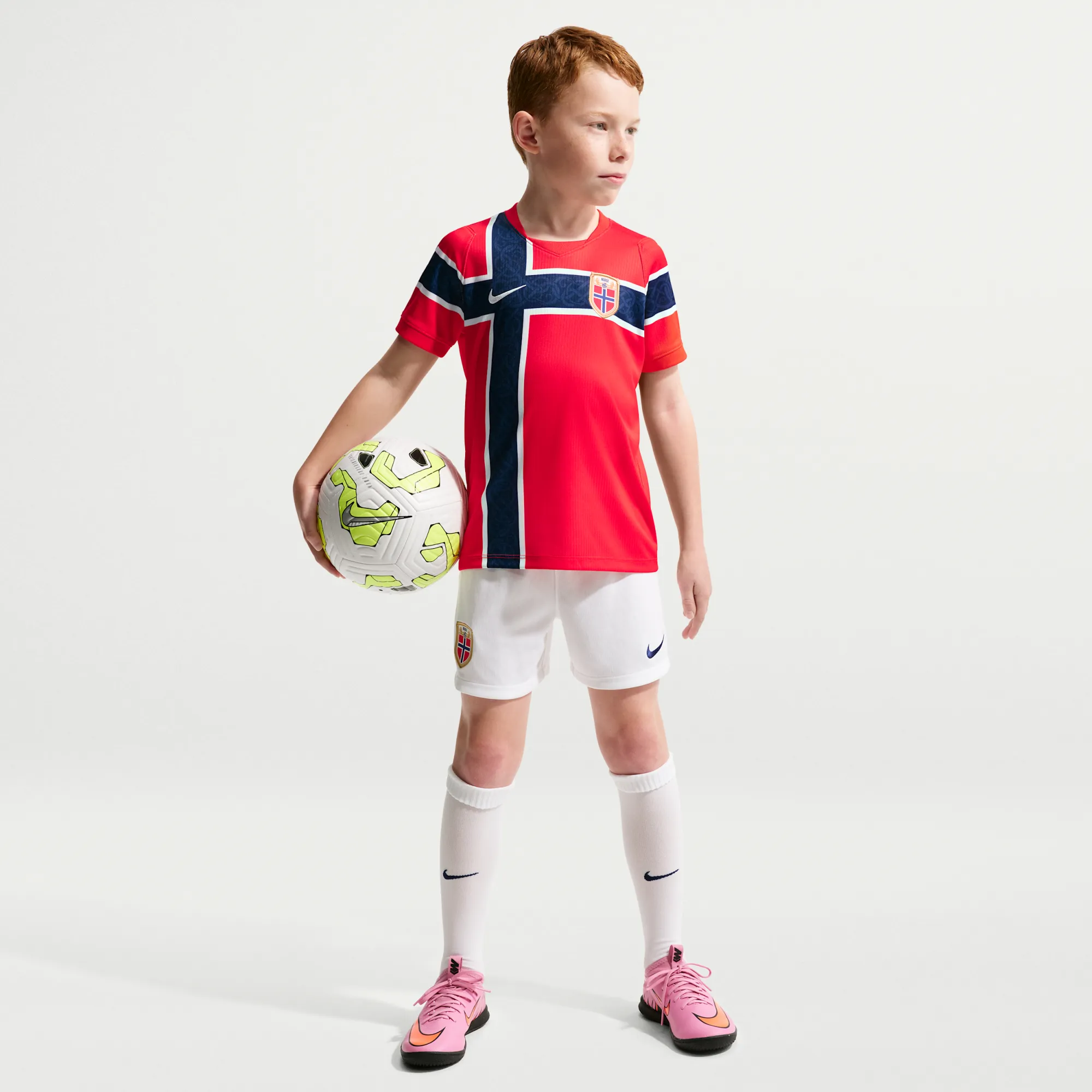 Norway 2026 Stadium Home Younger Kids' Nike Football Replica 3-Piece Kit - Red - Polyester