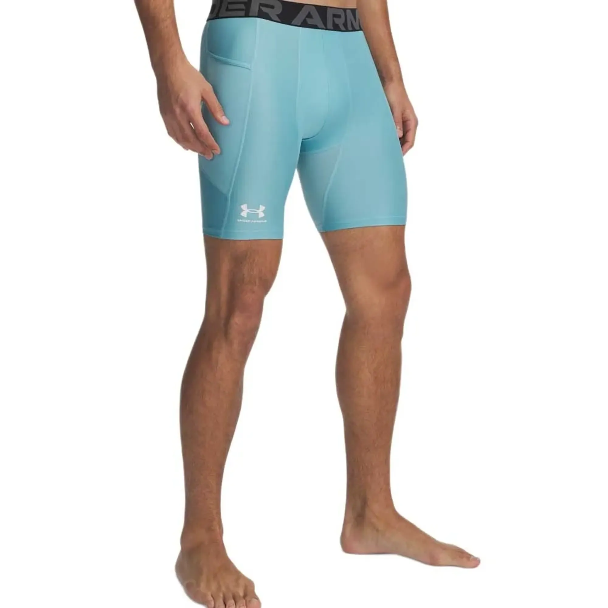 Under Armour HeatGear® Men's 6 Compression Shorts Blue Haze / White L