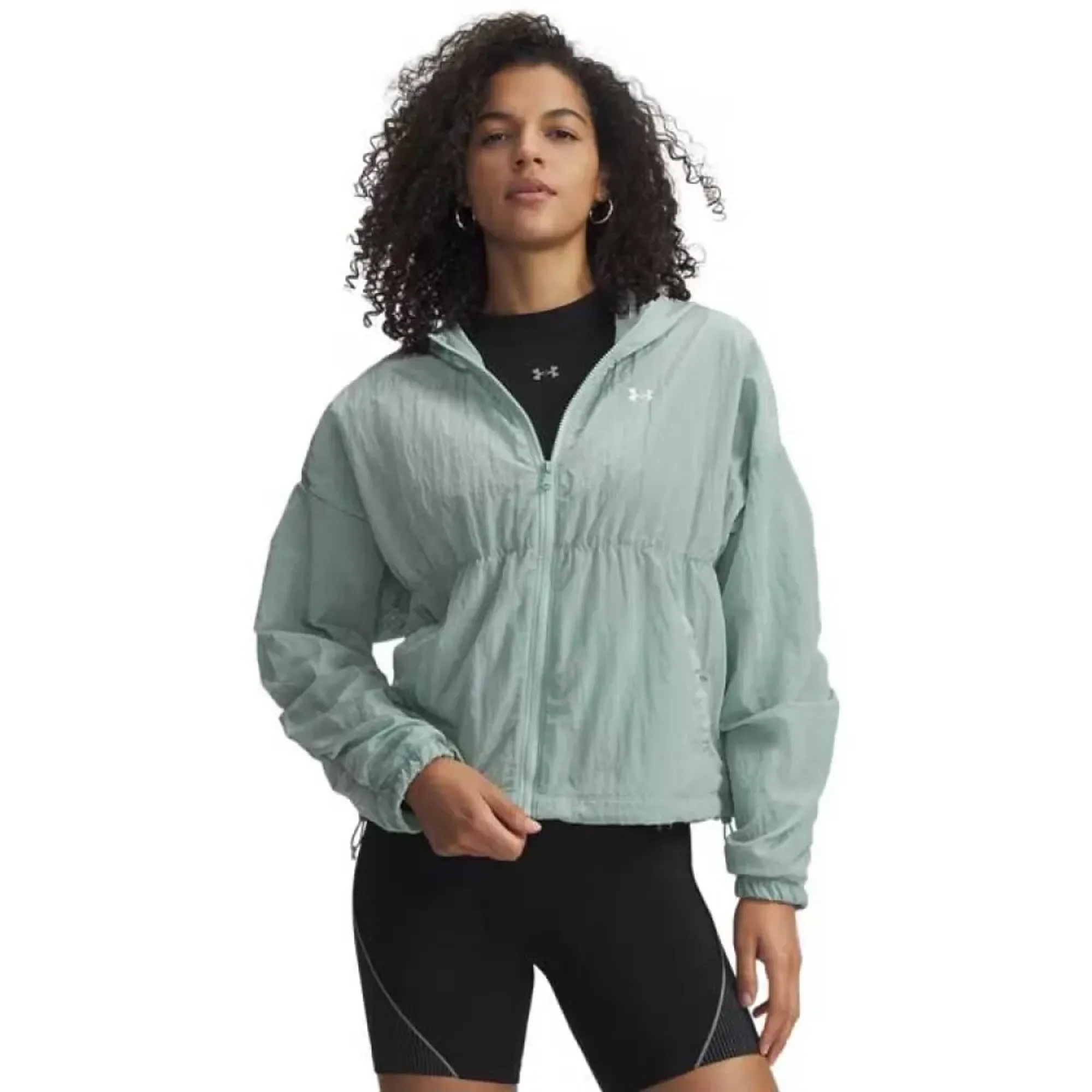 Under Armour  Rival Woven Bungee Women's Full Zip Enamel Blue / White L
