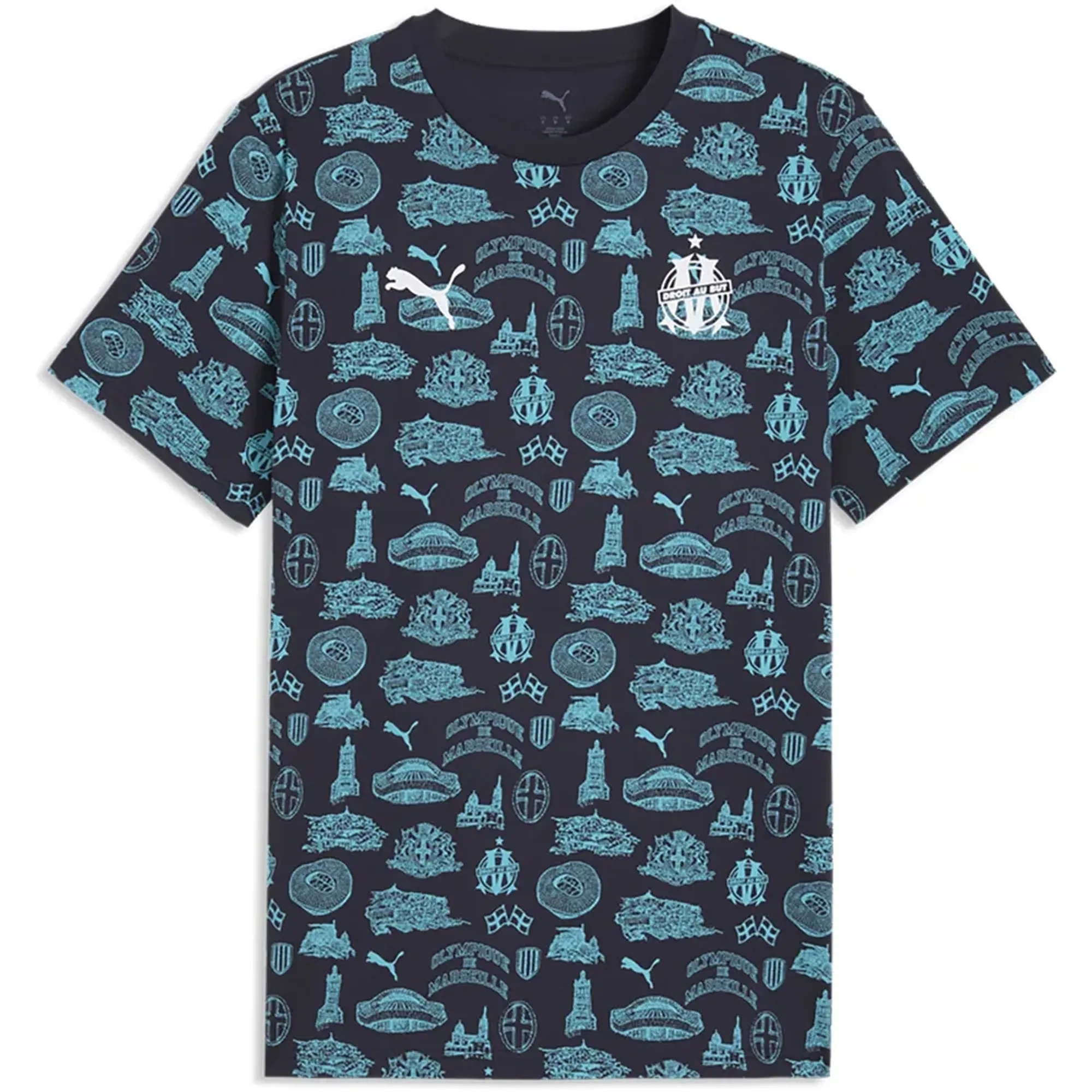 Puma Olympique Marseille Ftblculture Aop Short Sleeve T-shirt