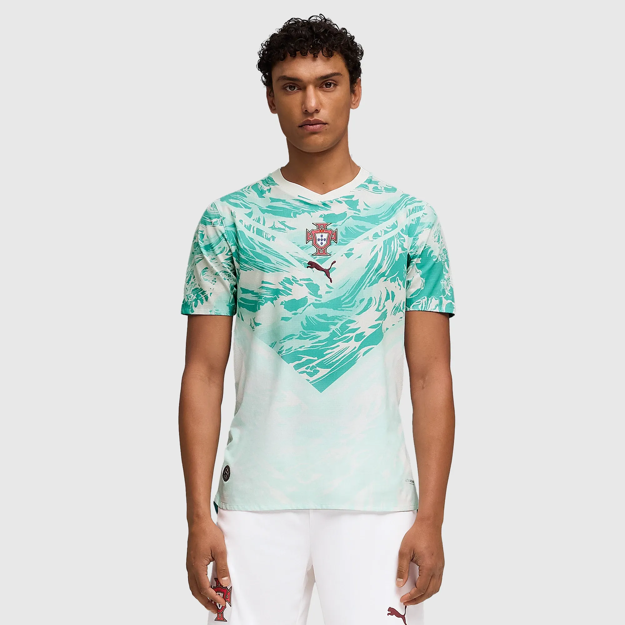 Puma Portugal 2026 Authentic Away Shirt Puma White Green Lagoon