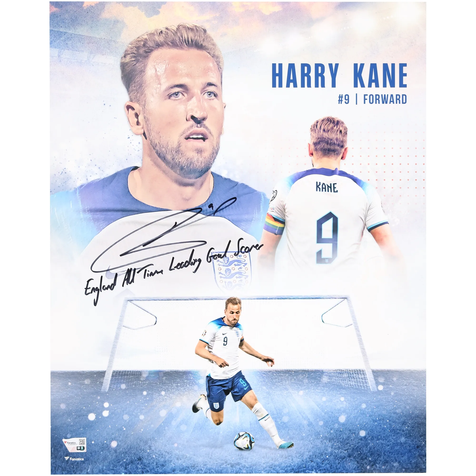 Harry Kane England National Team Autographed 16" x 20" Collage with "England All-Time Leading Goal Scorer" Inscription