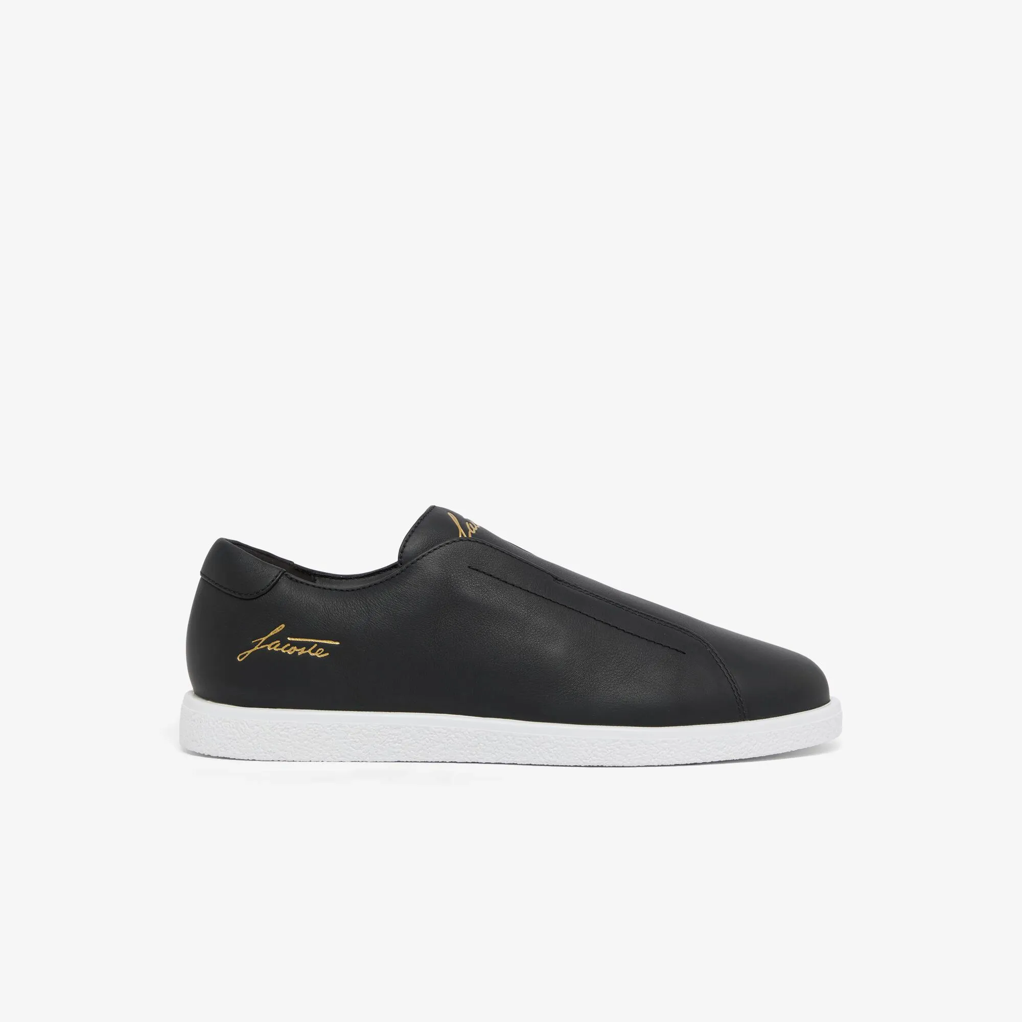 Lacoste Men's Linecourt Leather Slip-On - Black & White