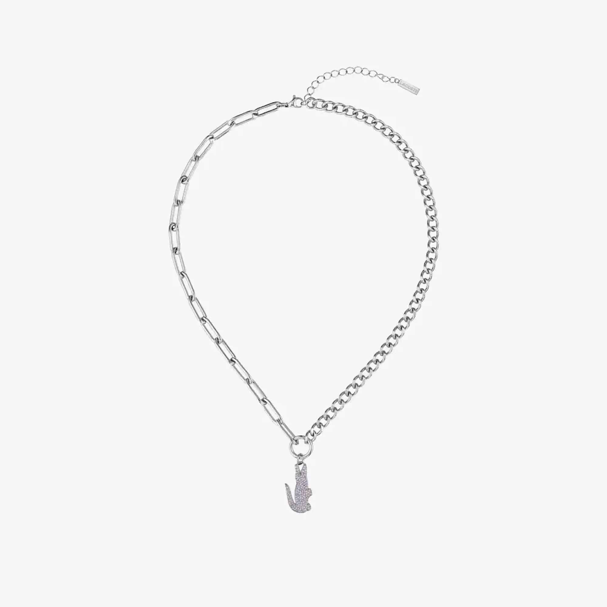 Lacoste Crocodile Necklace - Silver