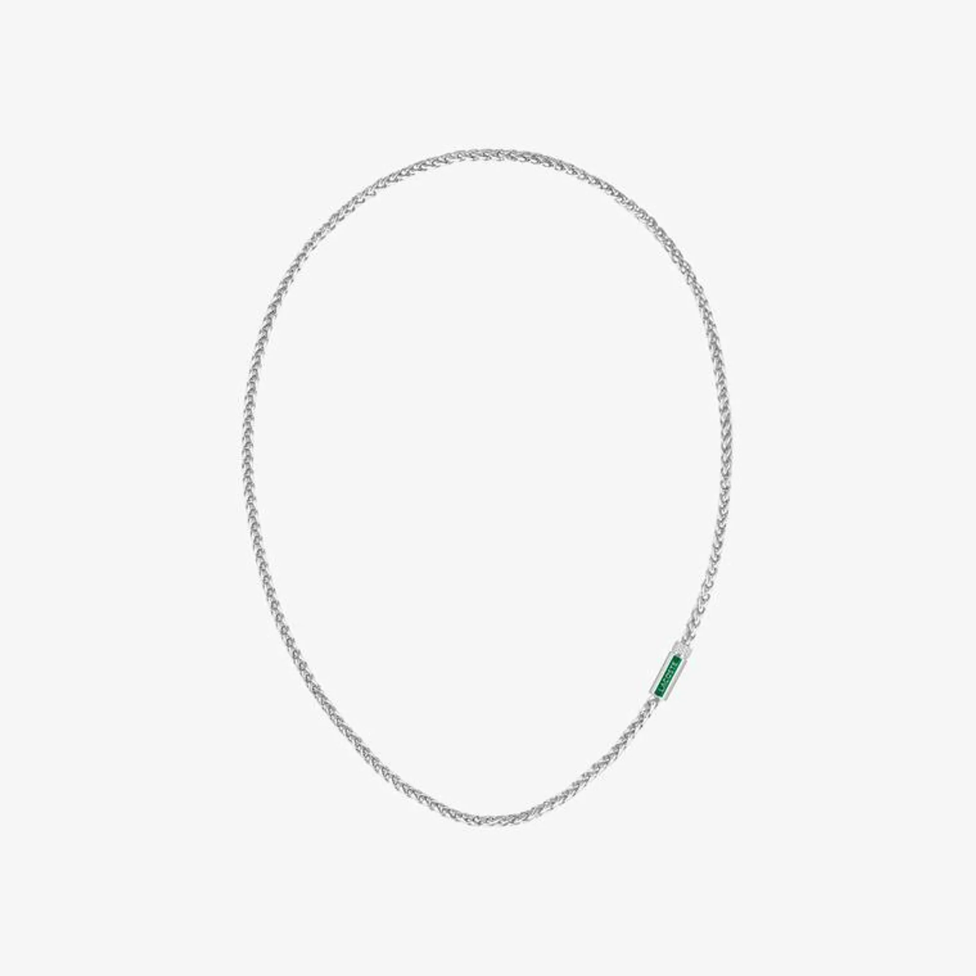 Lacoste Spelt Necklace - Silver / Green