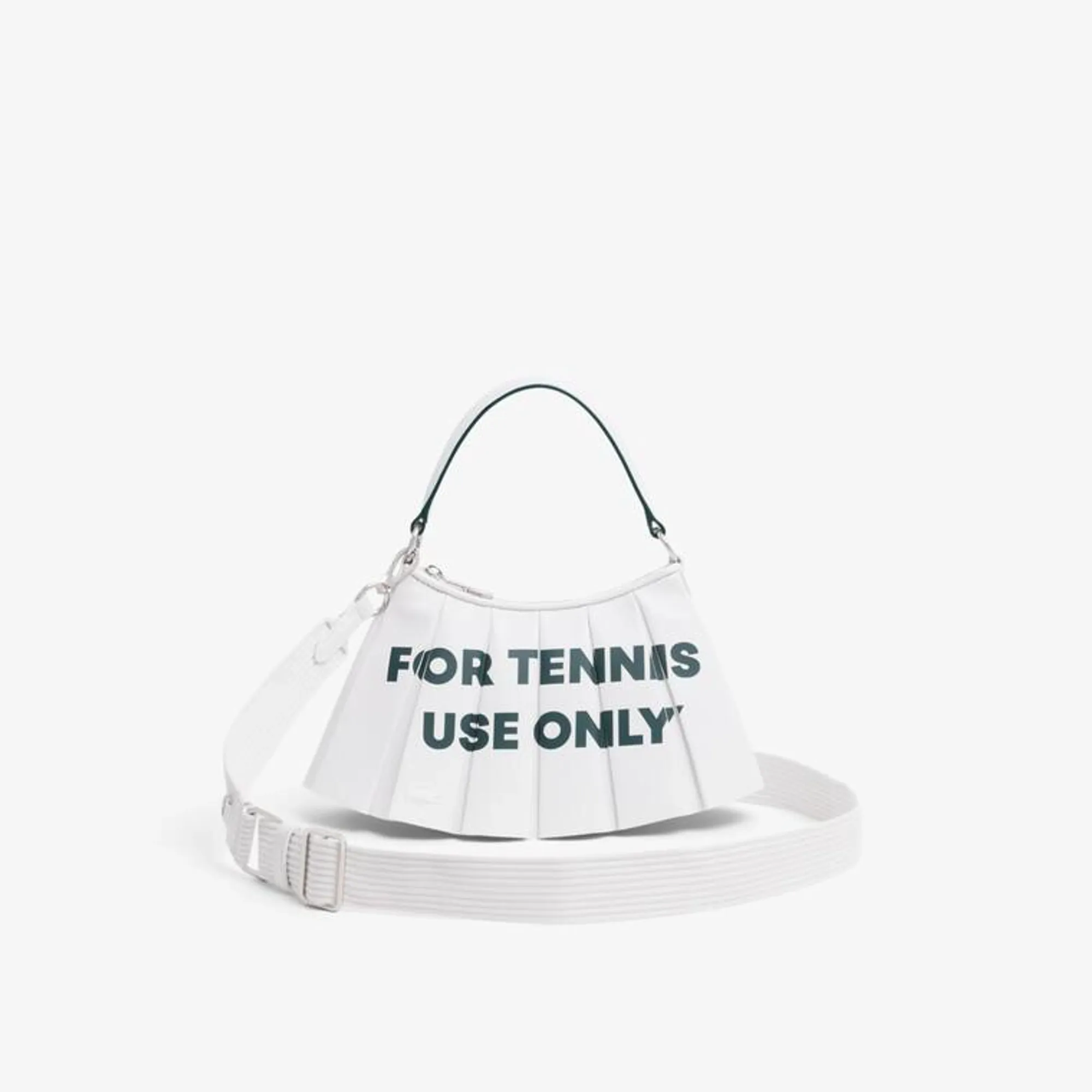 Lacoste Runway Small Lenglen Printed Leather Bag - White