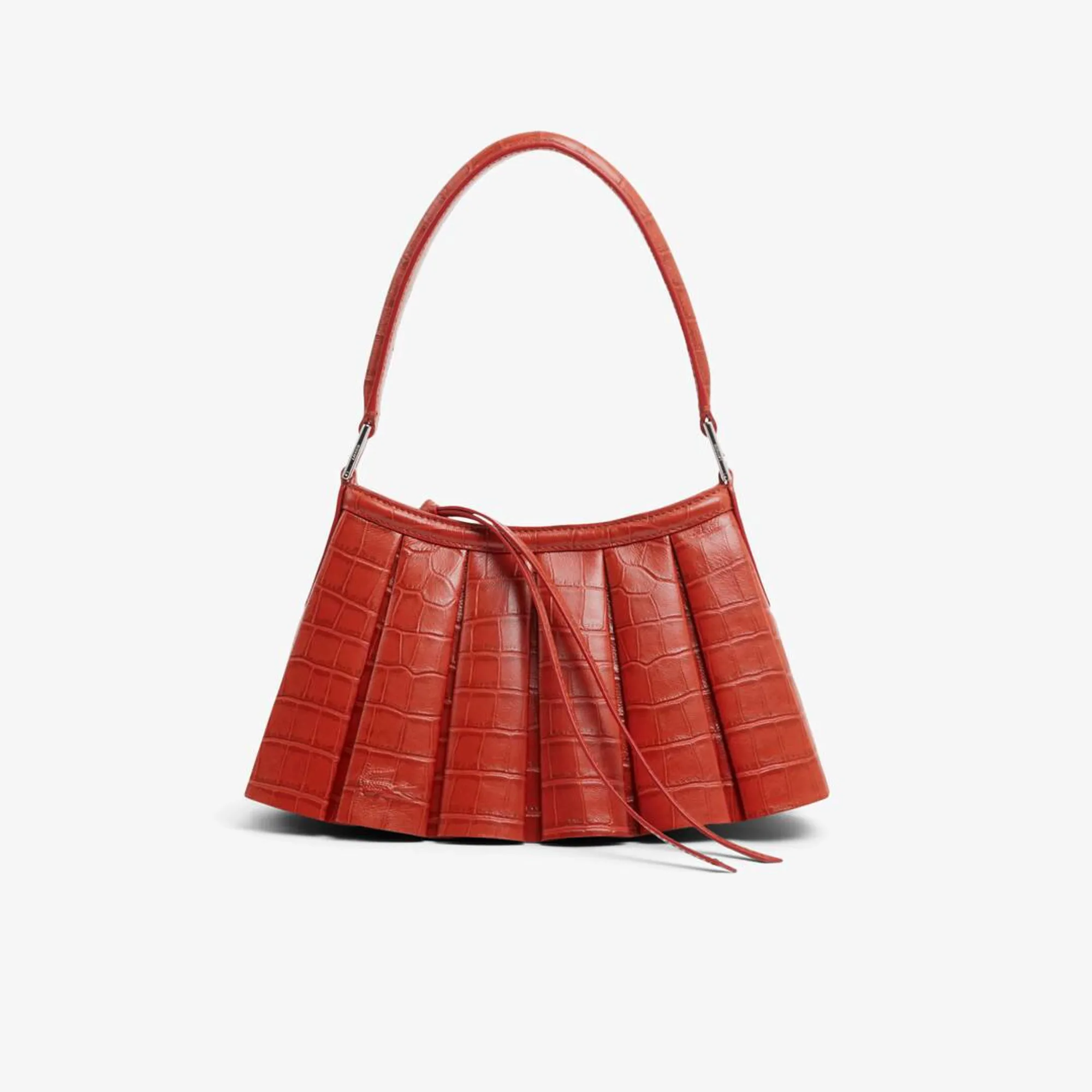 Lacoste Runway Small Lenglen Crocodile Effect Leather Bag - Orangine