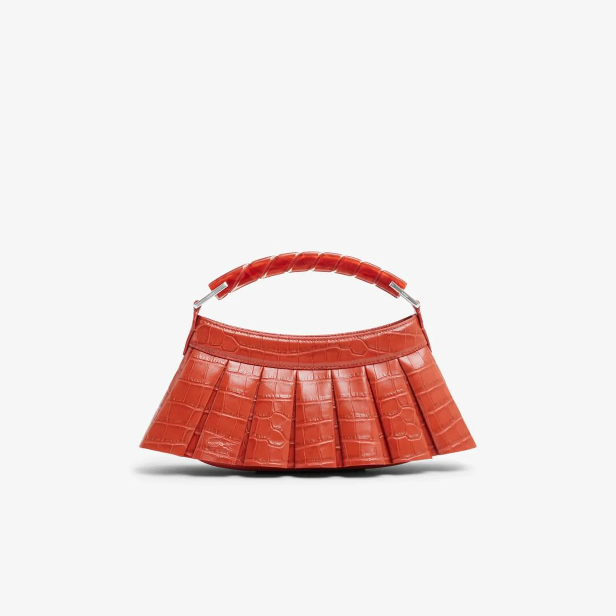 Lacoste Runway H Lenglen Crocodile Effect Leather Bag - Orangine