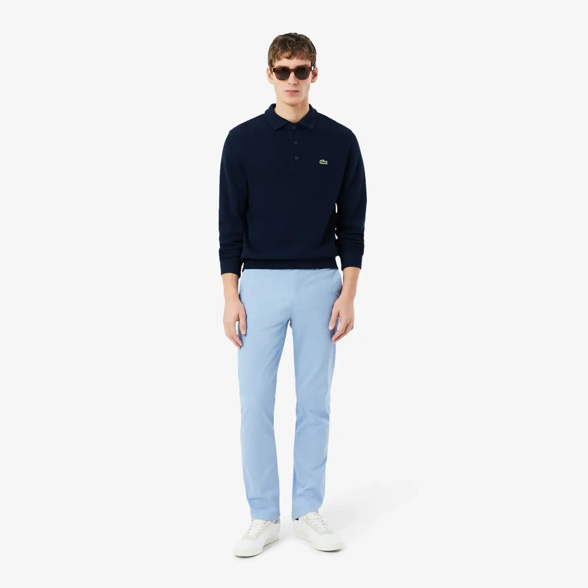 Lacoste Slim Fit Stretch Twill Chino Pants - Light Blue