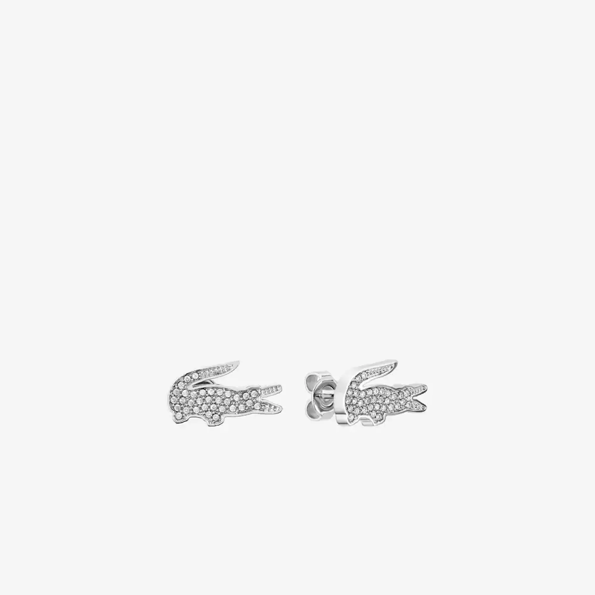 Lacoste Crocodile Earrings - Silver / Crystals