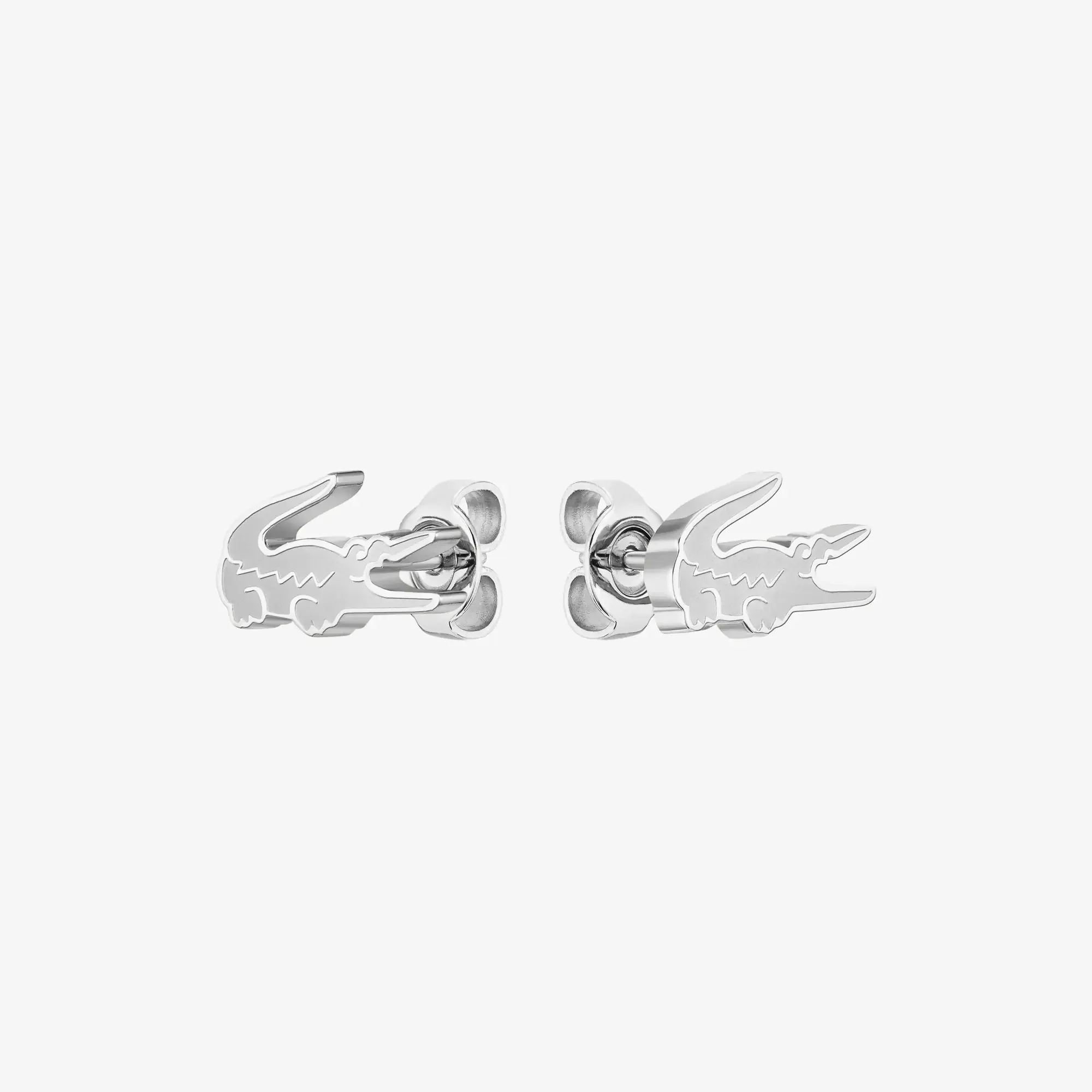 Lacoste Crocodile Earrings - Silver