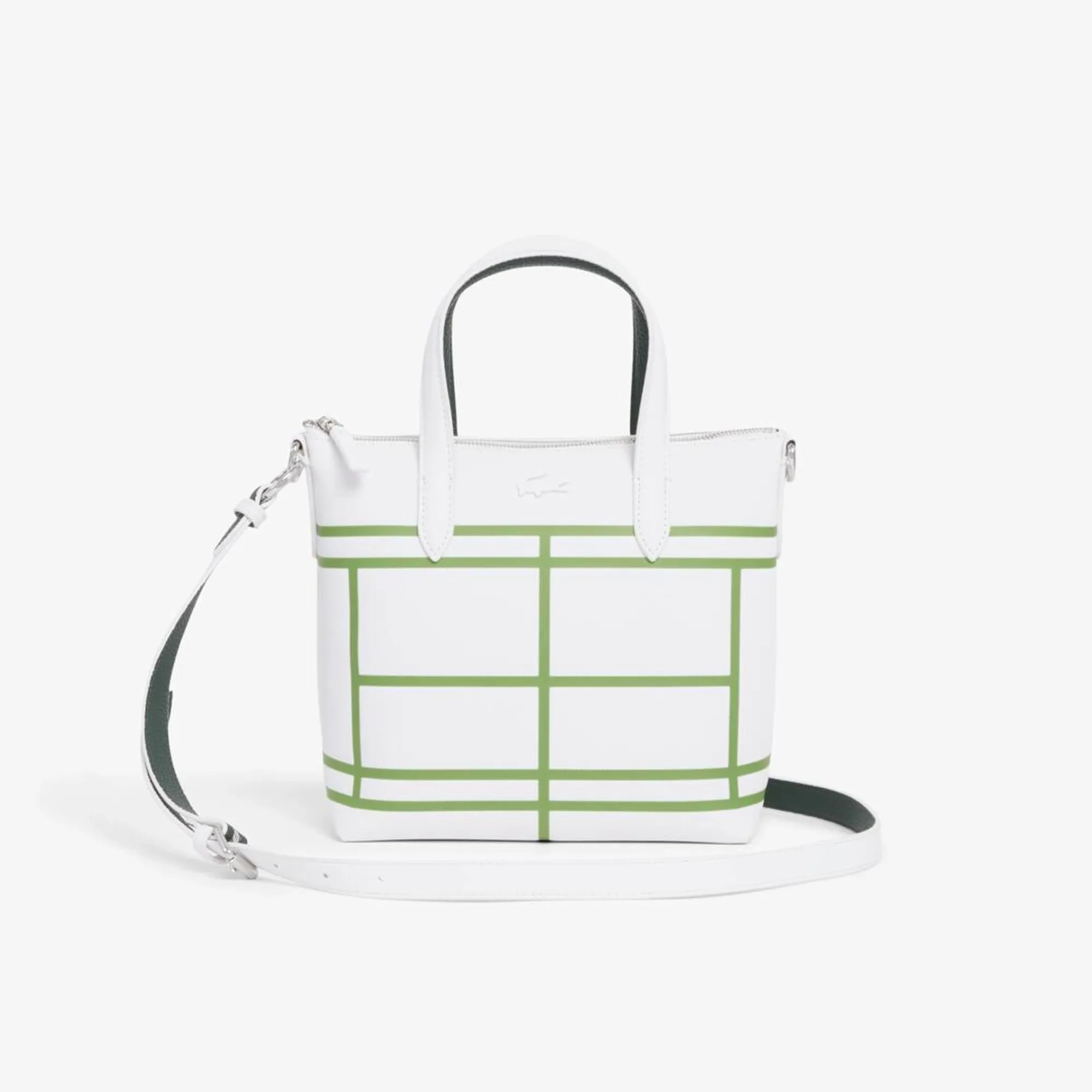 Lacoste Mini Anna Reversible Zipped Tote - White Sinople