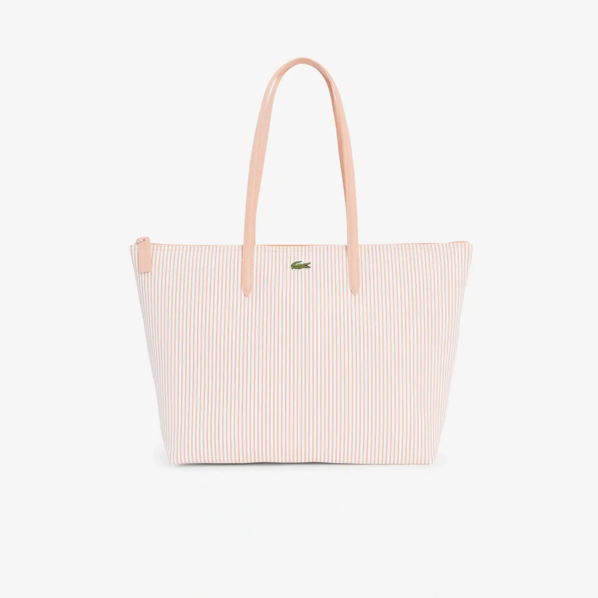 Lacoste Large Striped L.12.12 Concept Tote - White Miami