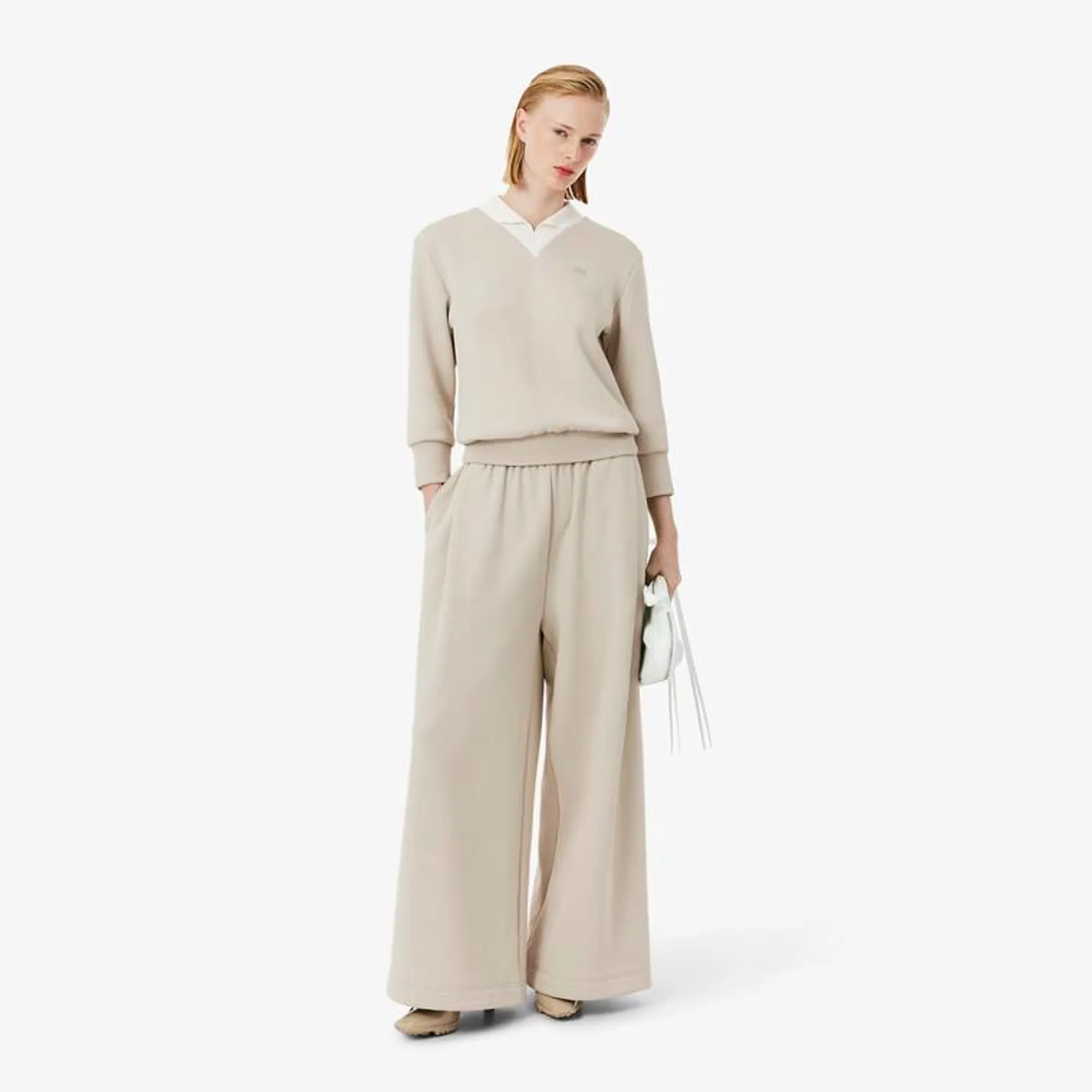 Lacoste Runway Satin Joggers - Beige