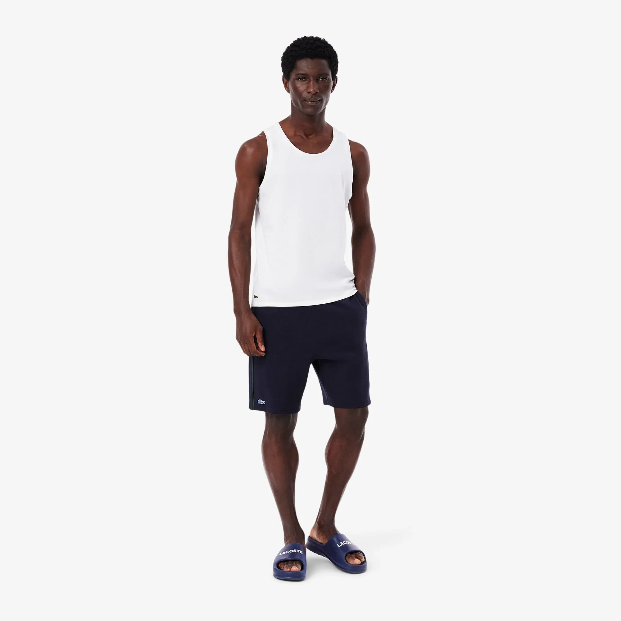 Lacoste 3-Pack Cotton Lounge Tank Tops - White