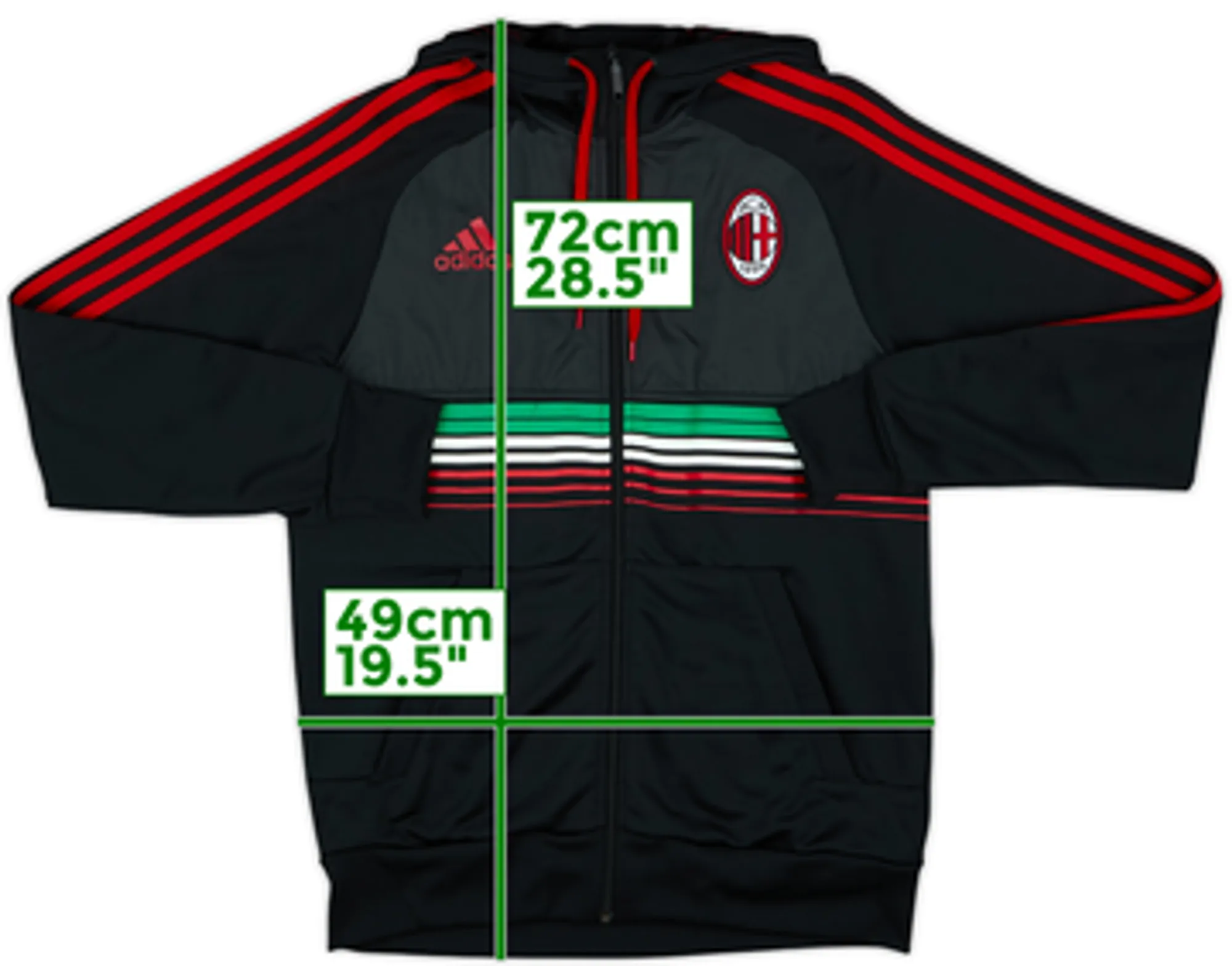 2011-12 AC Milan adidas Hooded Track Jacket - 10/10 - (M)