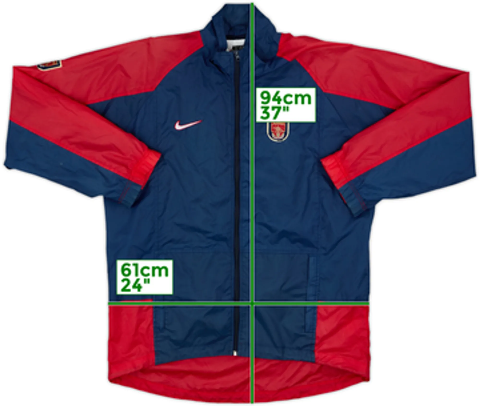1998-99 Arsenal Nike Rain Jacket - 7/10 - (L)