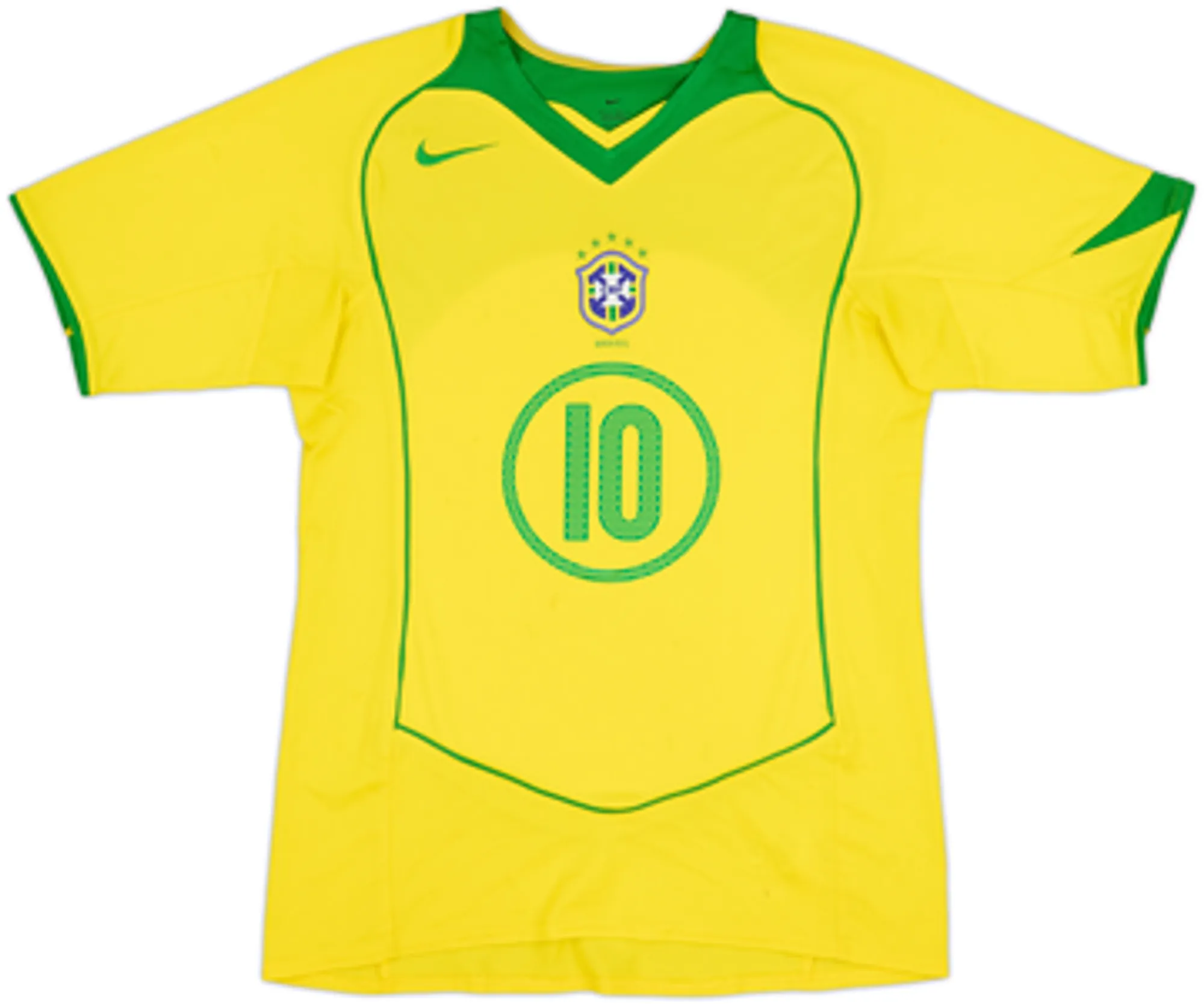 2004-06 Brazil Home Shirt Ronaldinho #10 - 6/10 - (S)