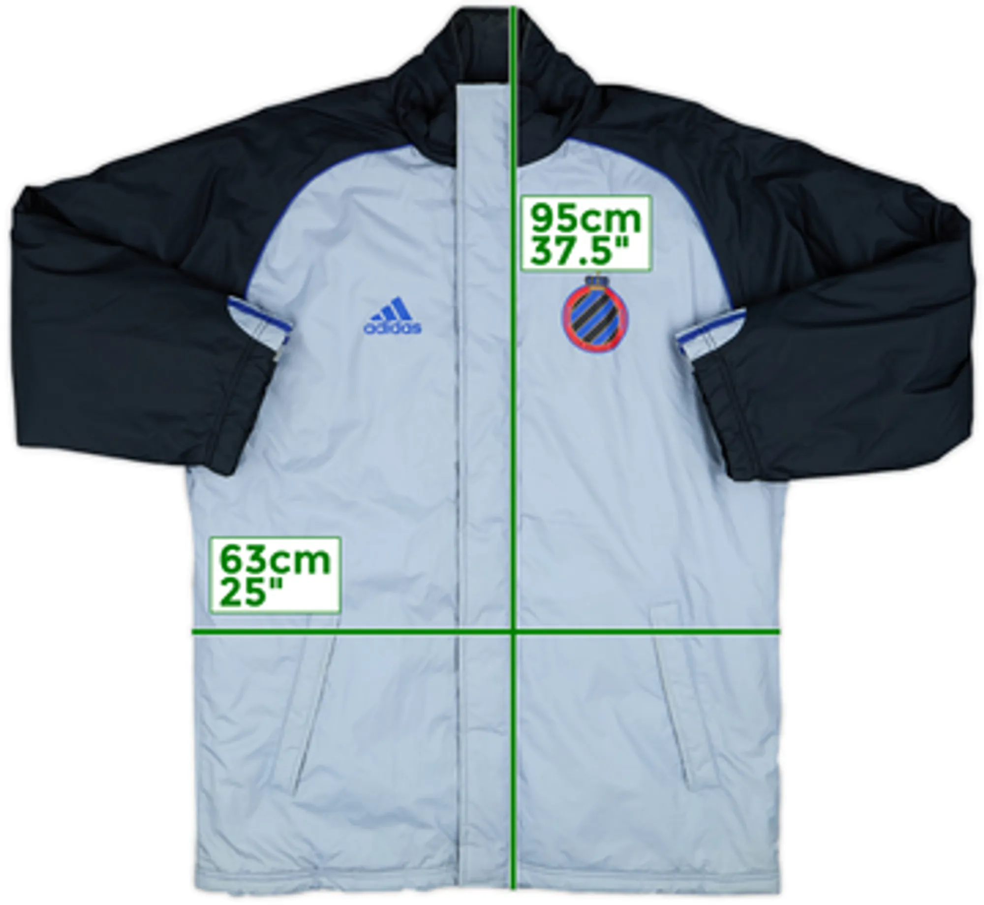 2002-03 Club Brugge adidas Padded Bench Coat - 6/10 - (L)