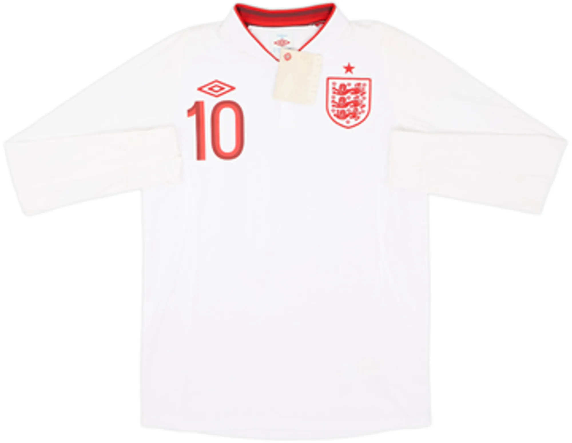 2012-13 England Home L/S Shirt Rooney #10 (M)