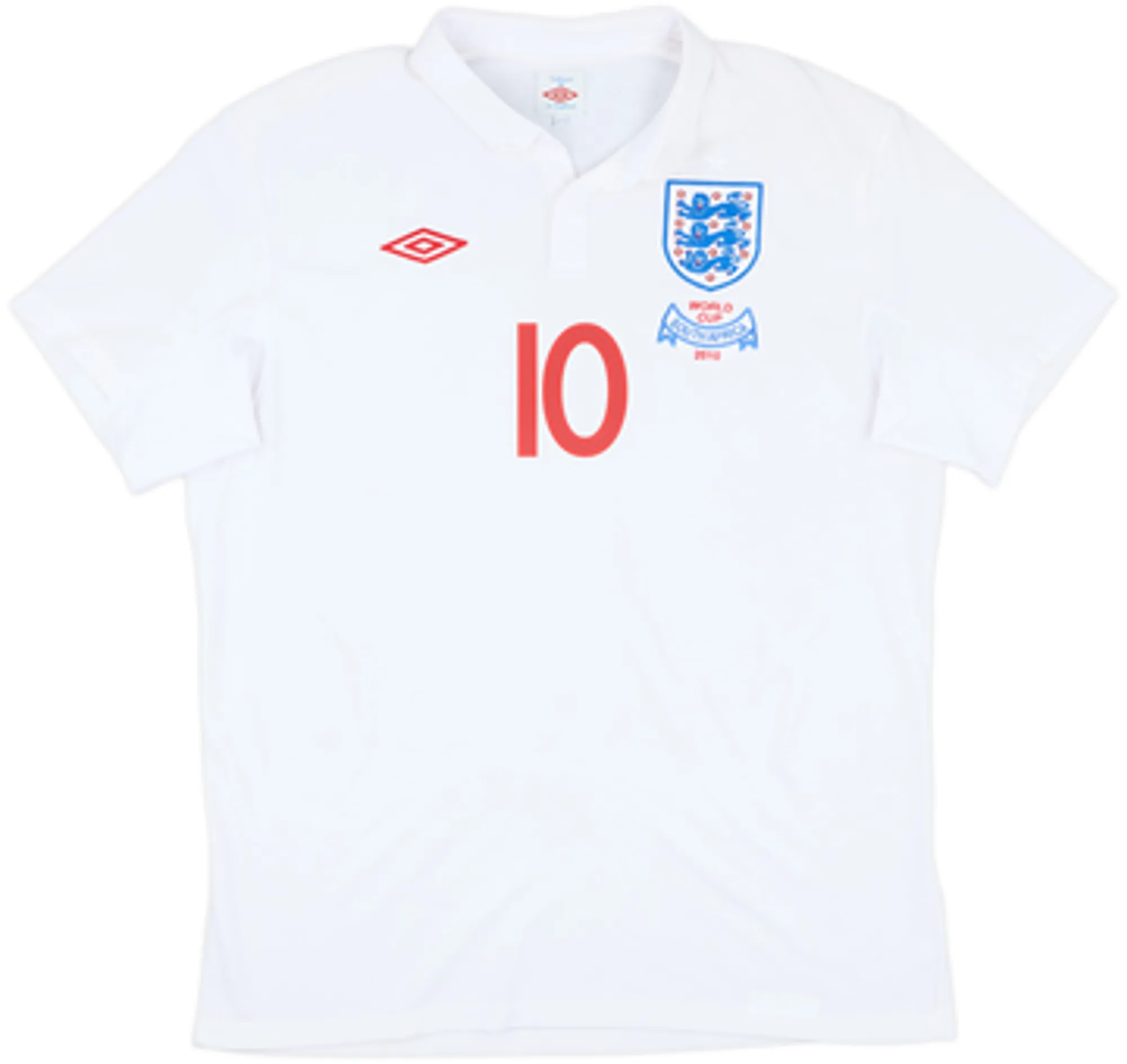 2009-10 England 'South Africa' Home Shirt Rooney #10EL