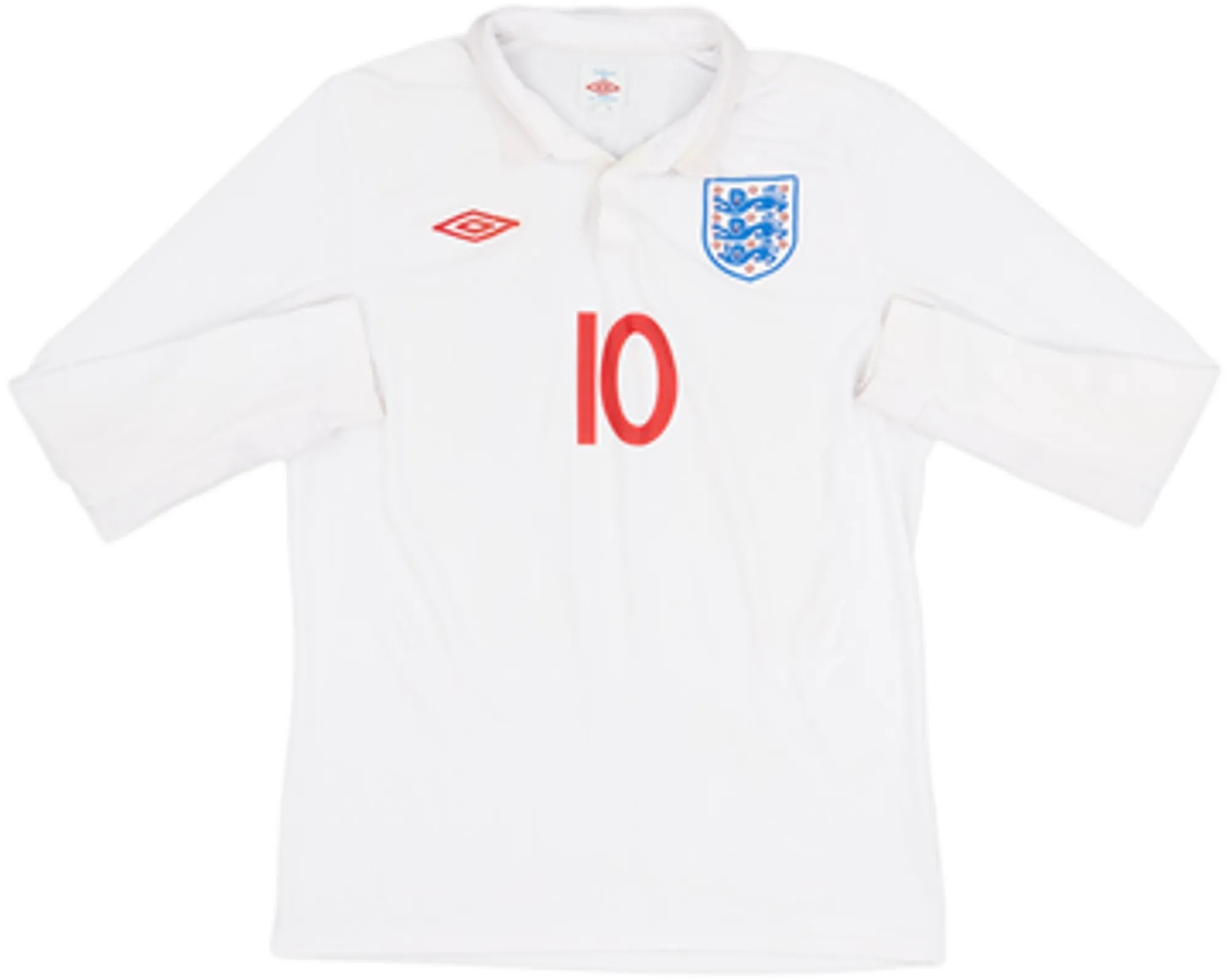 2009-10 England Home L/S Shirt Rooney #10 - 7/10 - (M)