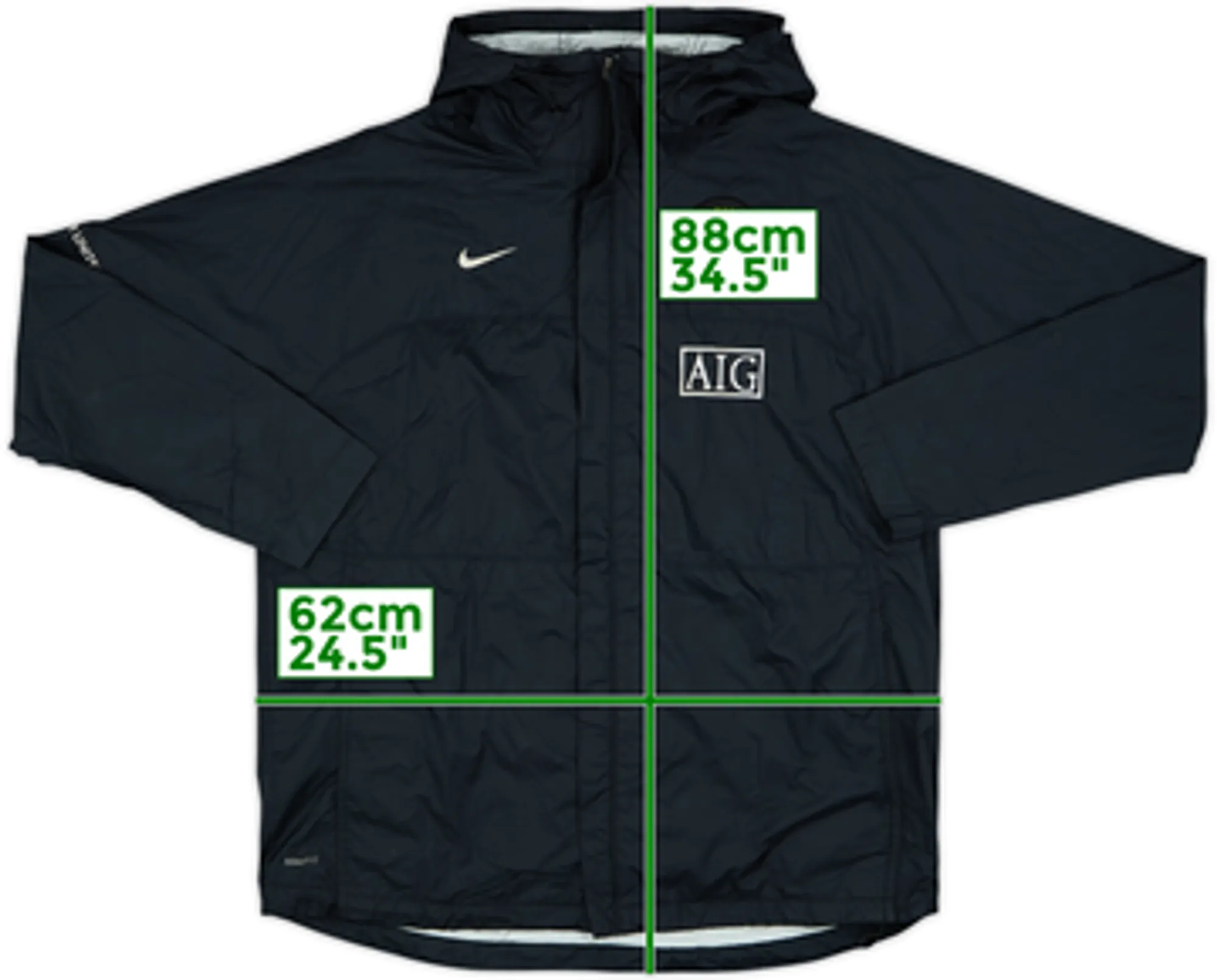 2008-09 Manchester United Nike Hooded Rain Jacket - 7/10 - (L)