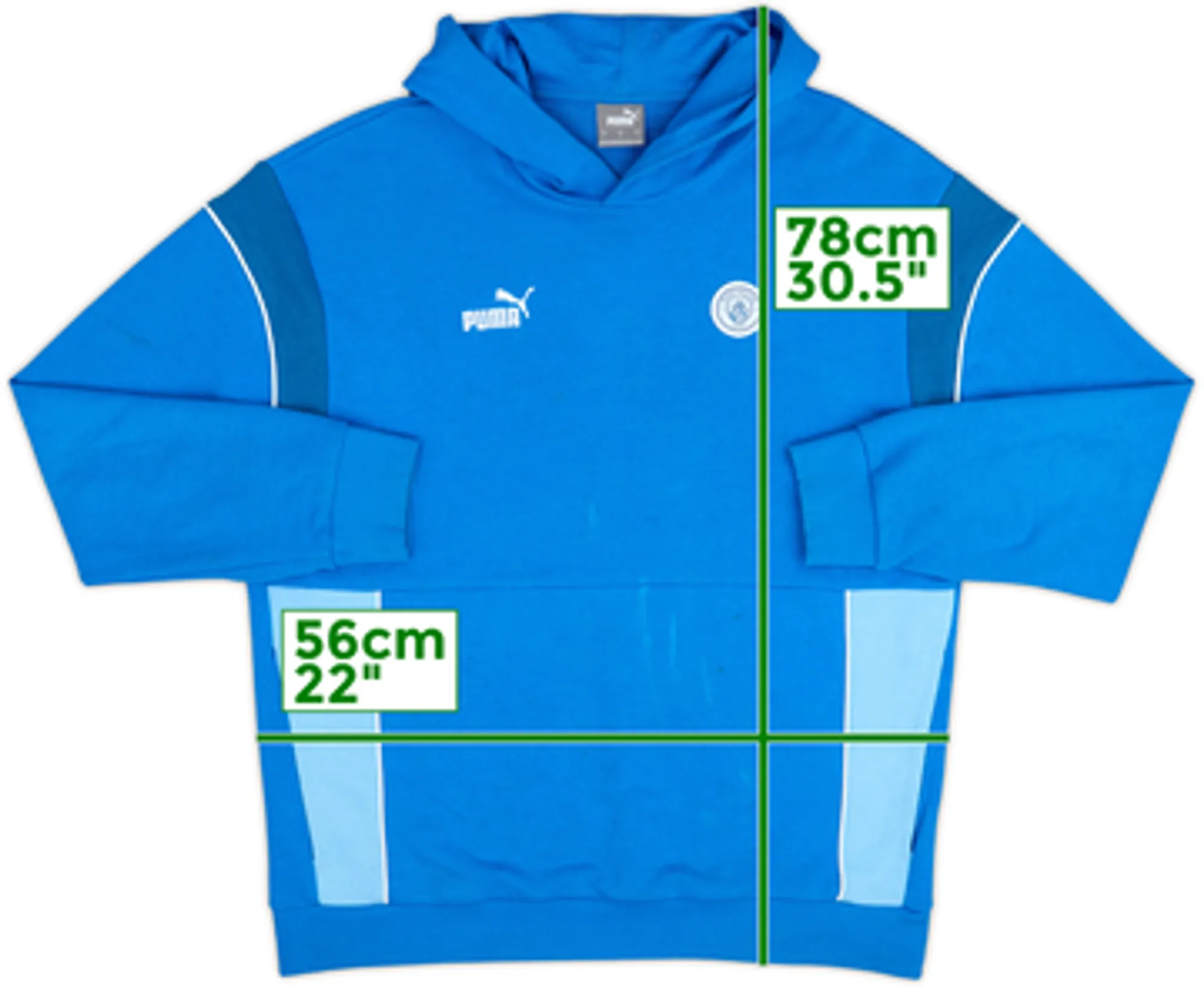 2023-24 Manchester City Puma Hooded Sweat Top - 5/10 - (L)