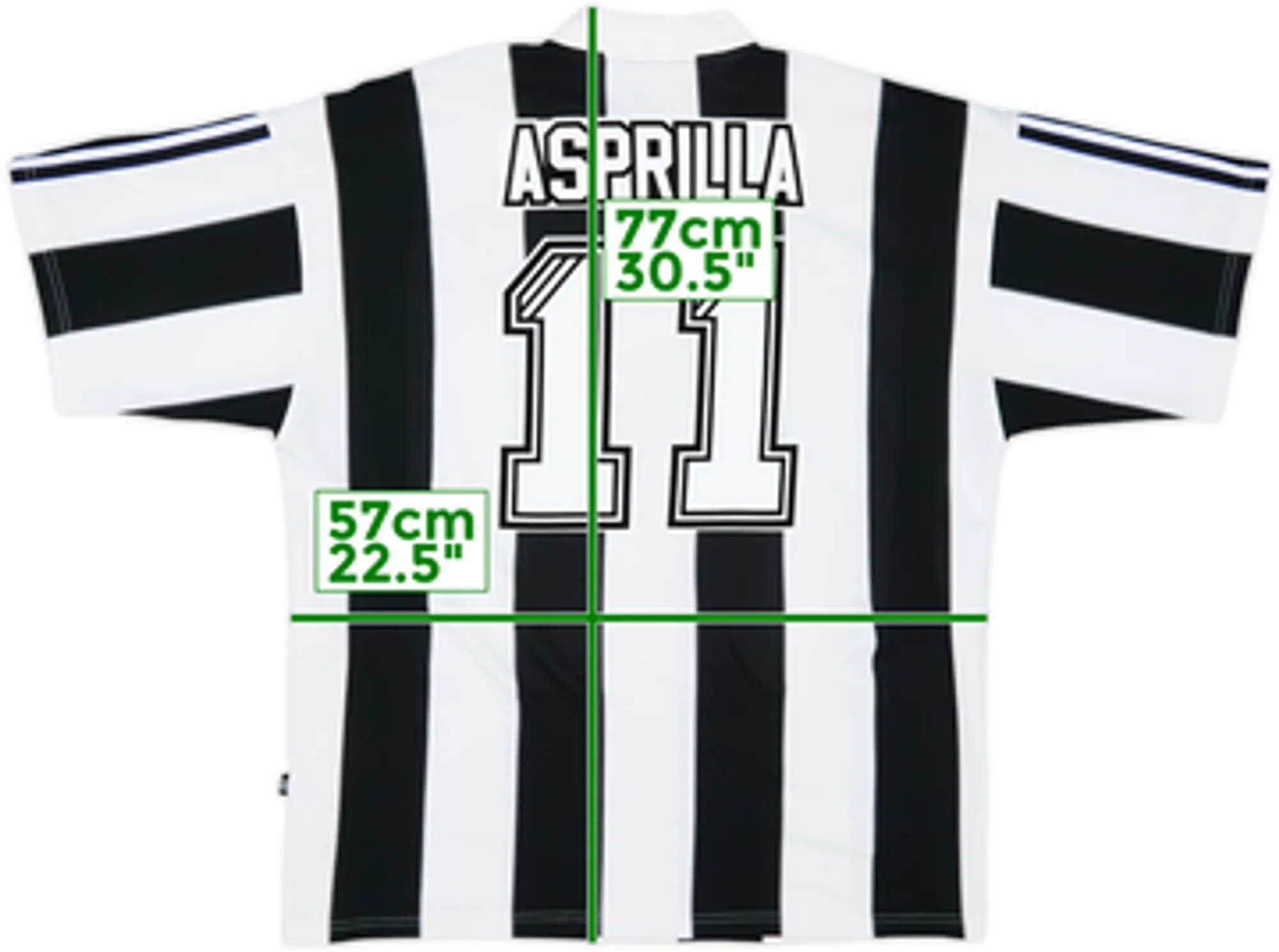 1995-97 Newcastle Home Shirt Asprilla #11 - 7/10 - (XL)