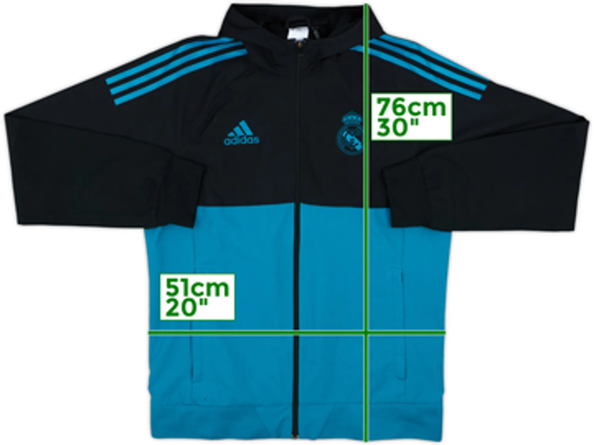 2017-18 Real Madrid adidas CL Hooded Track Jacket - 7/10 - (M)