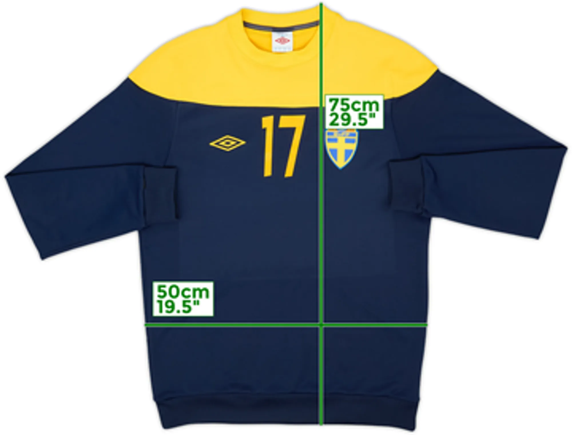2012-13 Sweden Player Issue Umbro Sweat Top #17 - 10/10 - (L)