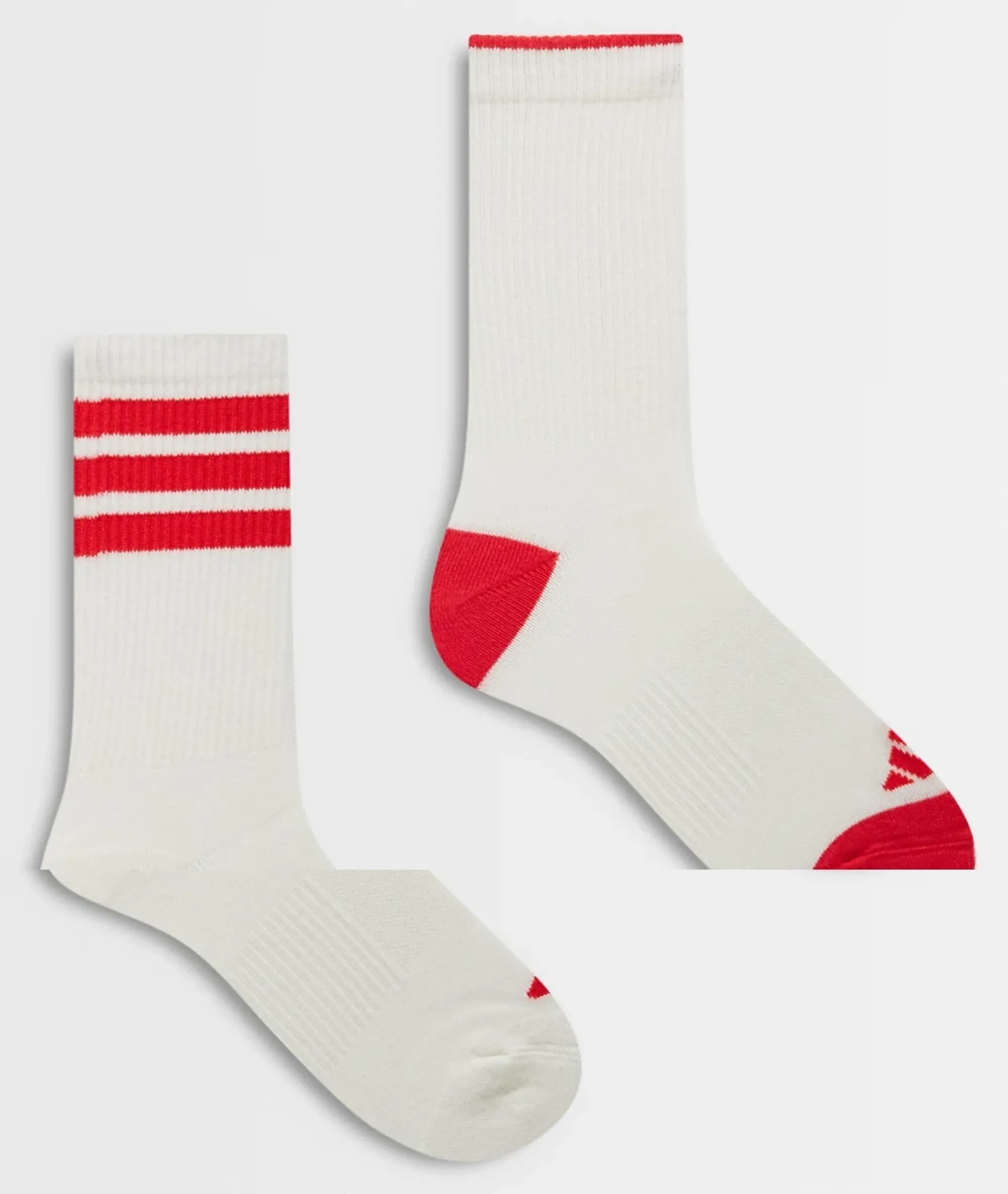 Adidas Originals Crew 2 Pack Socks In White And Red