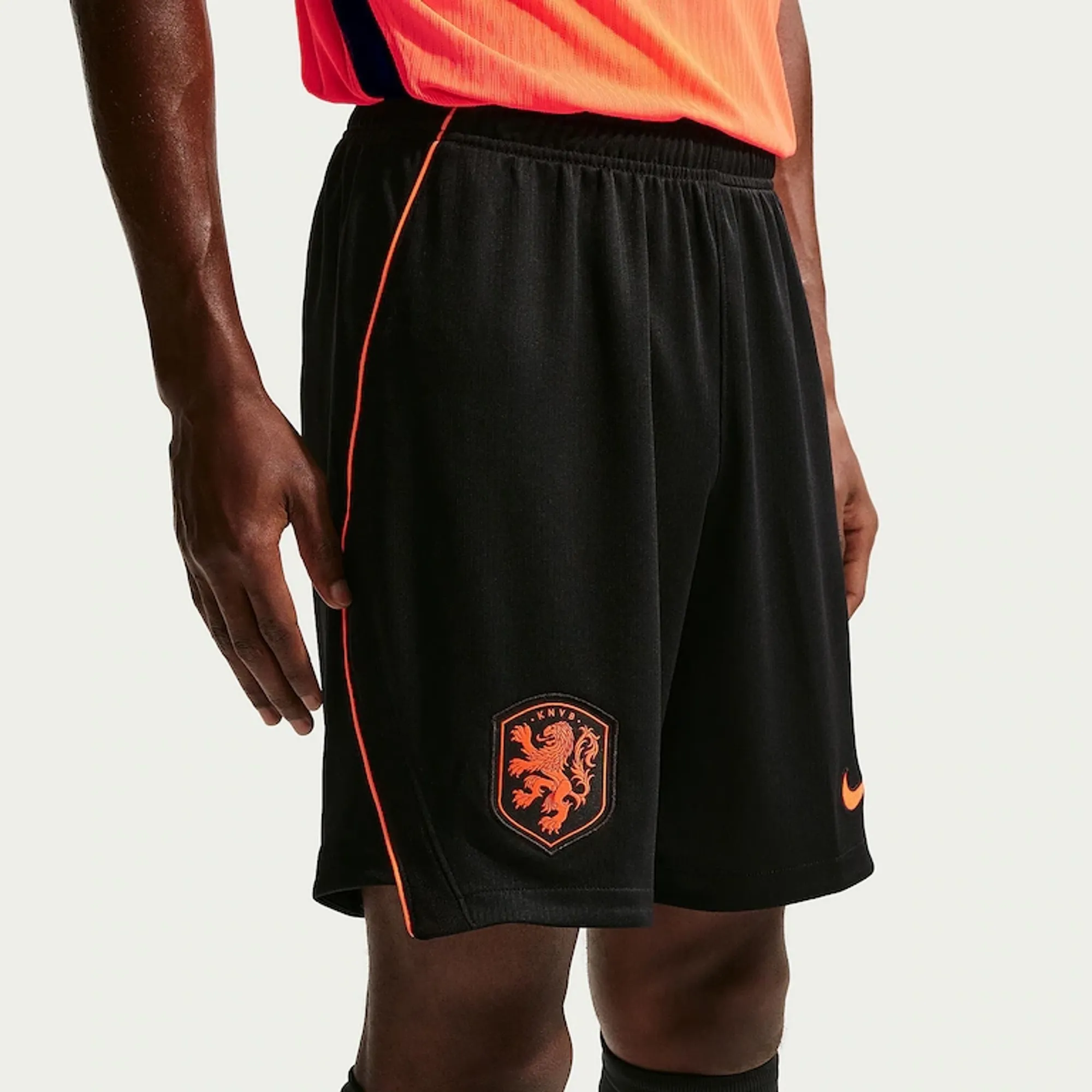 Nike Netherlands 2026 Dri FIT Stadium Home Shorts Black Hyper Crimson