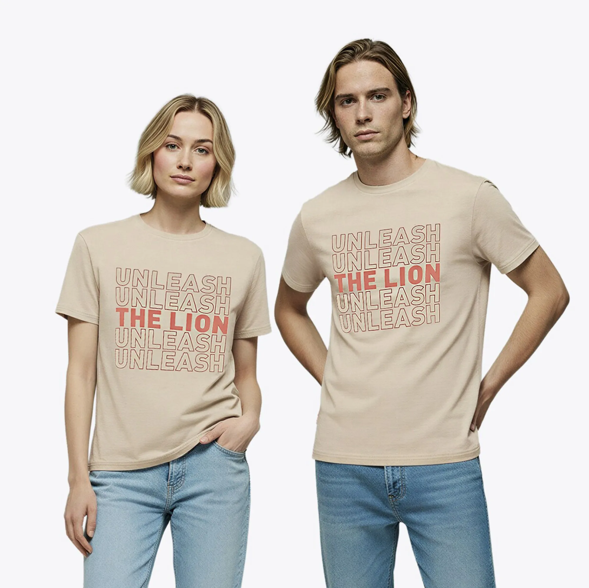 Unleash the Lion T-Shirt - Desert Dust