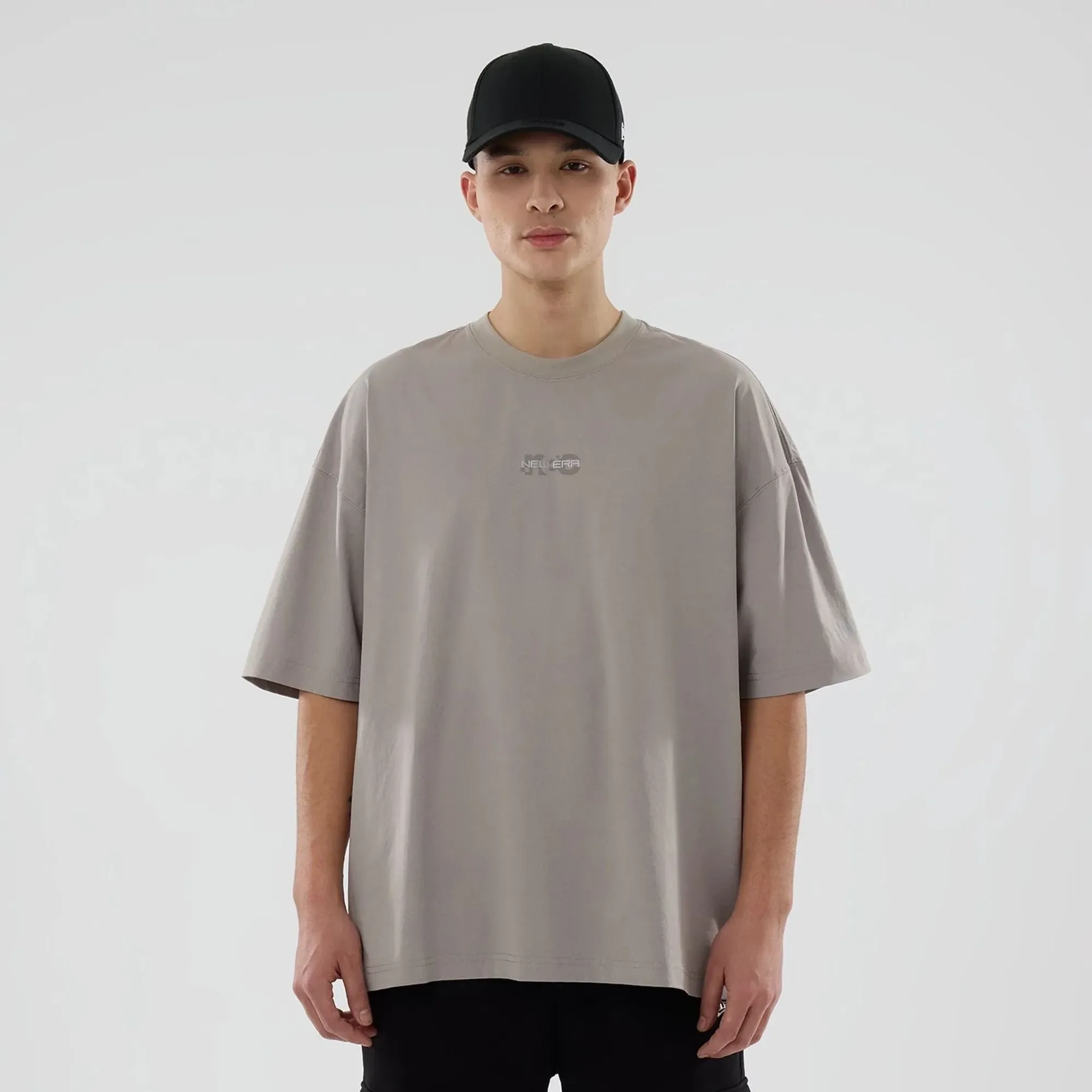 New Era NEC Logo Beige Oversized T-Shirt adult unisex