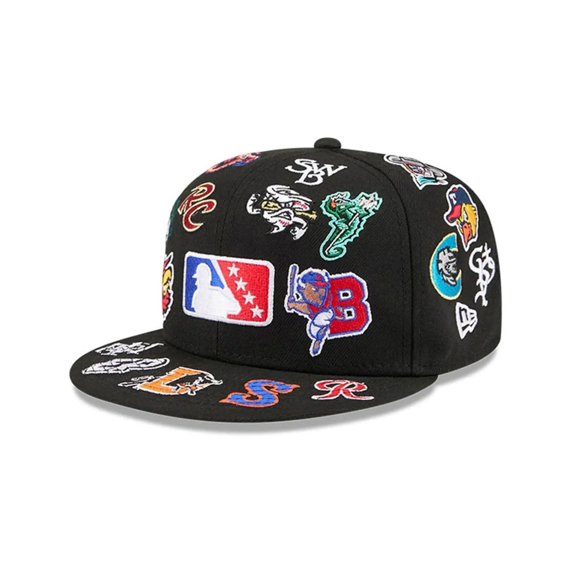 MiLB All Over Black 59FIFTY Fitted Cap New Era Cap adult unisex