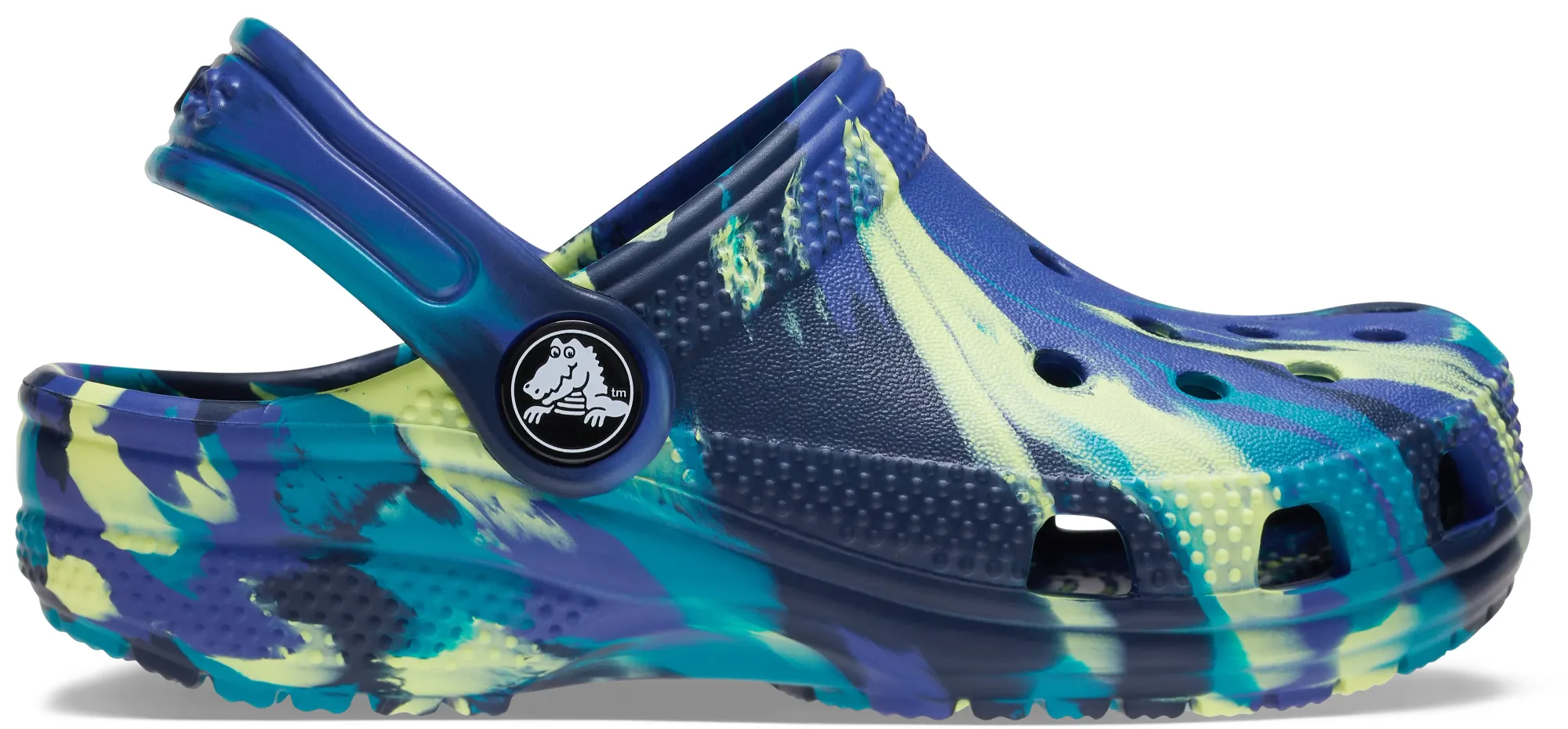 Crocs | Kids | Toddler Classic Marbled | Clogs | Navy / Turbo Teal | C5