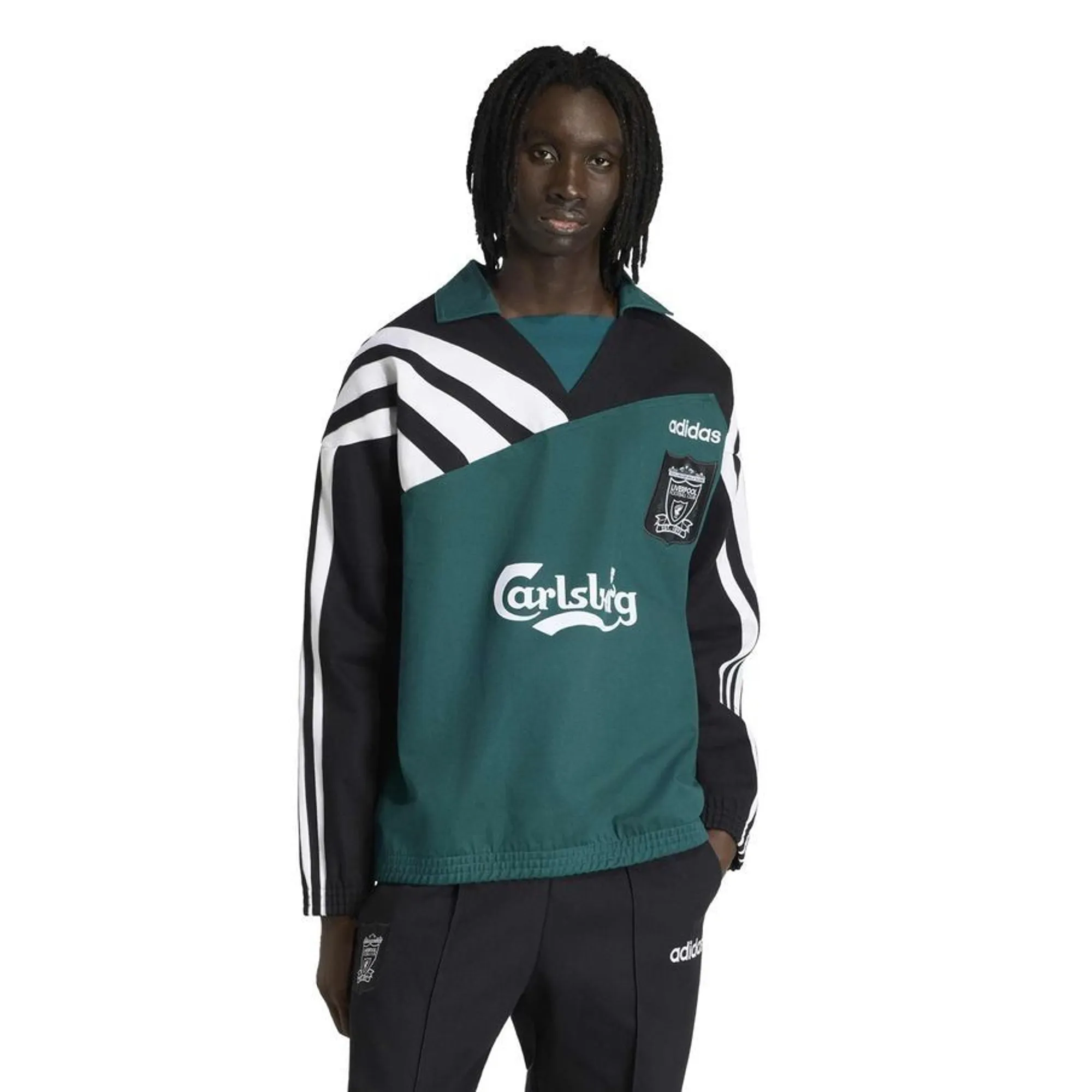 Liverpool Sweatshirt Drill Top Bringback 1995/96 - Rich Green/Black - ['Black', 'Green']