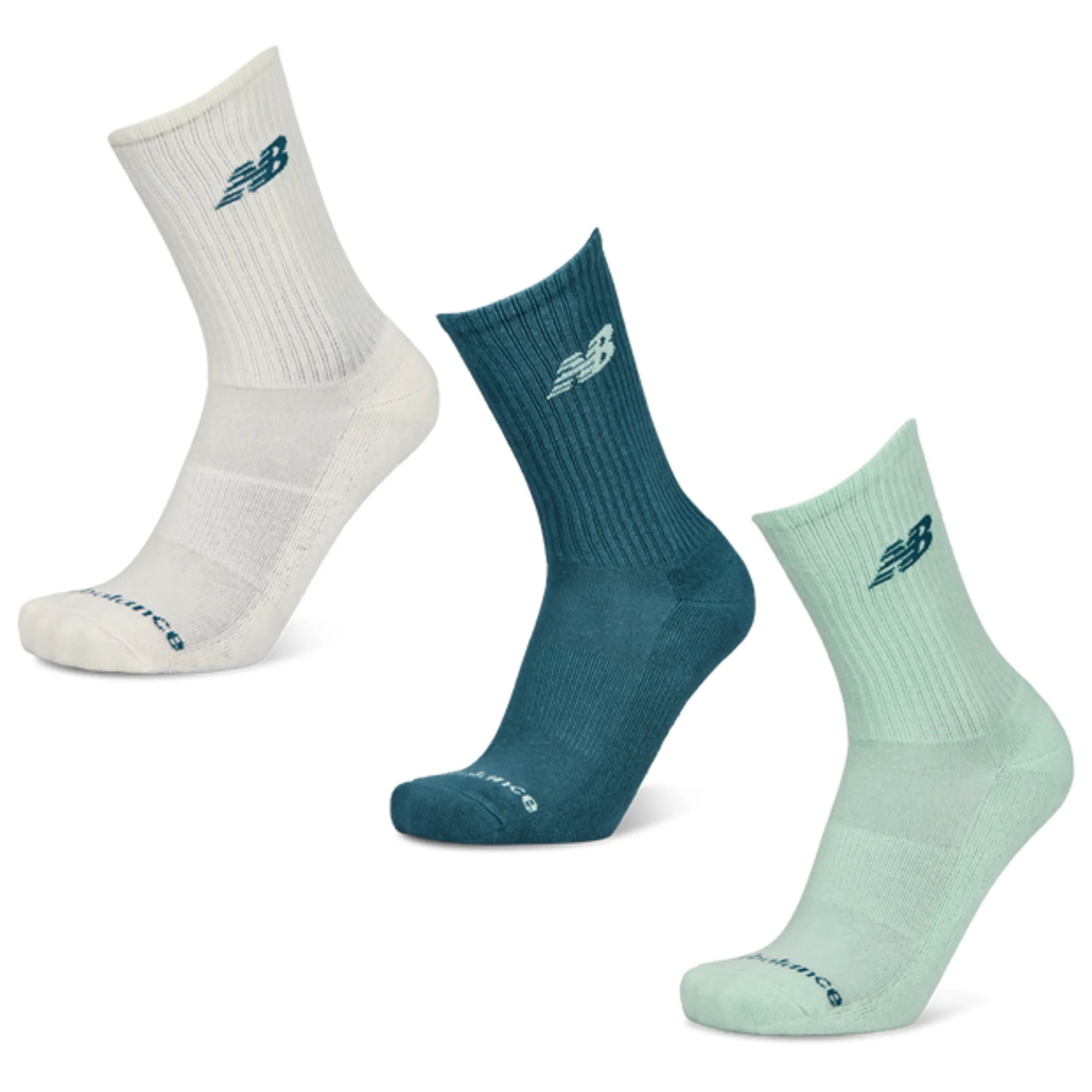 New Balance Crew 3 Pack Unisex Socks - Blue