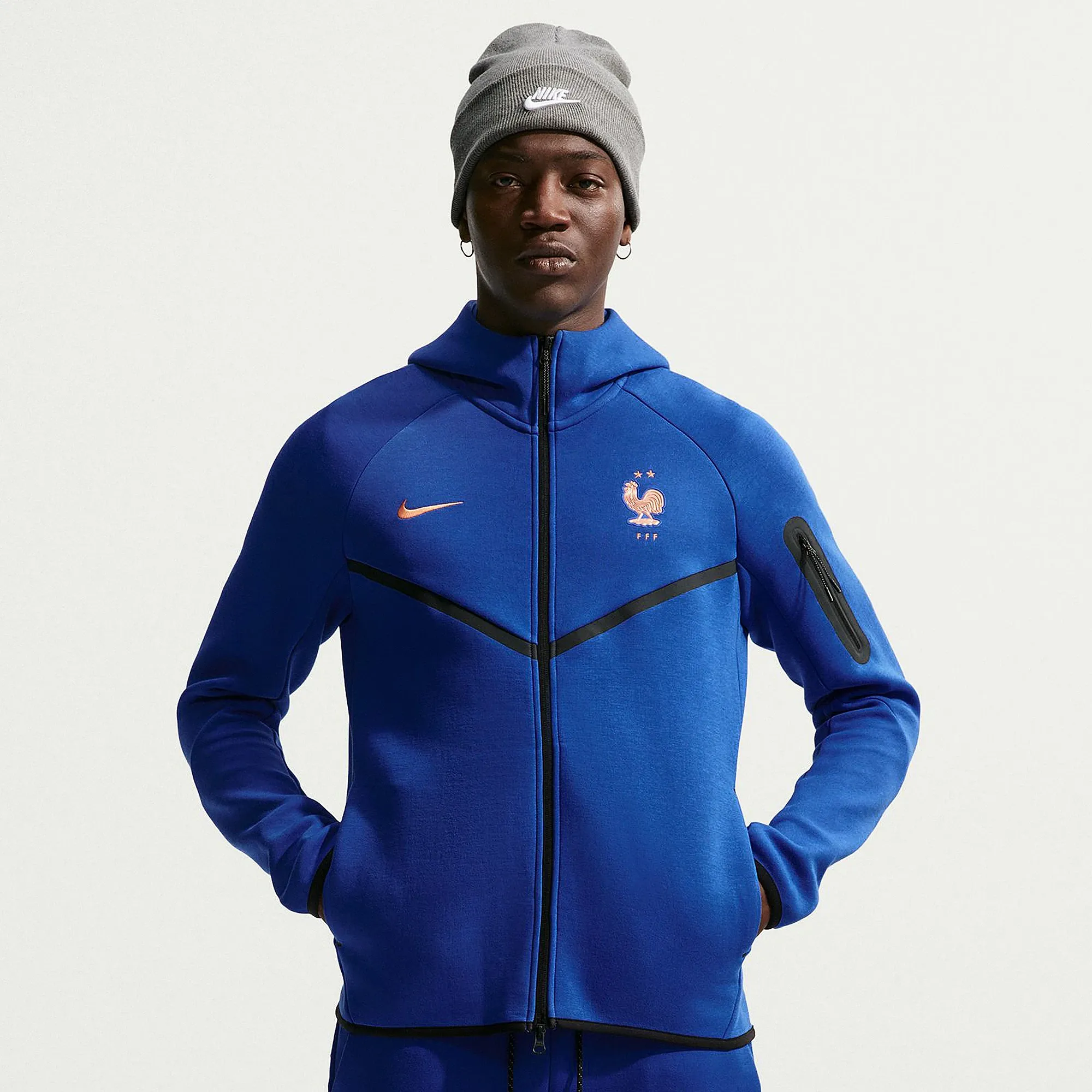 Nike France 2026 Tech Fleece Windunner Hoodie Game Royal Metallic Copper