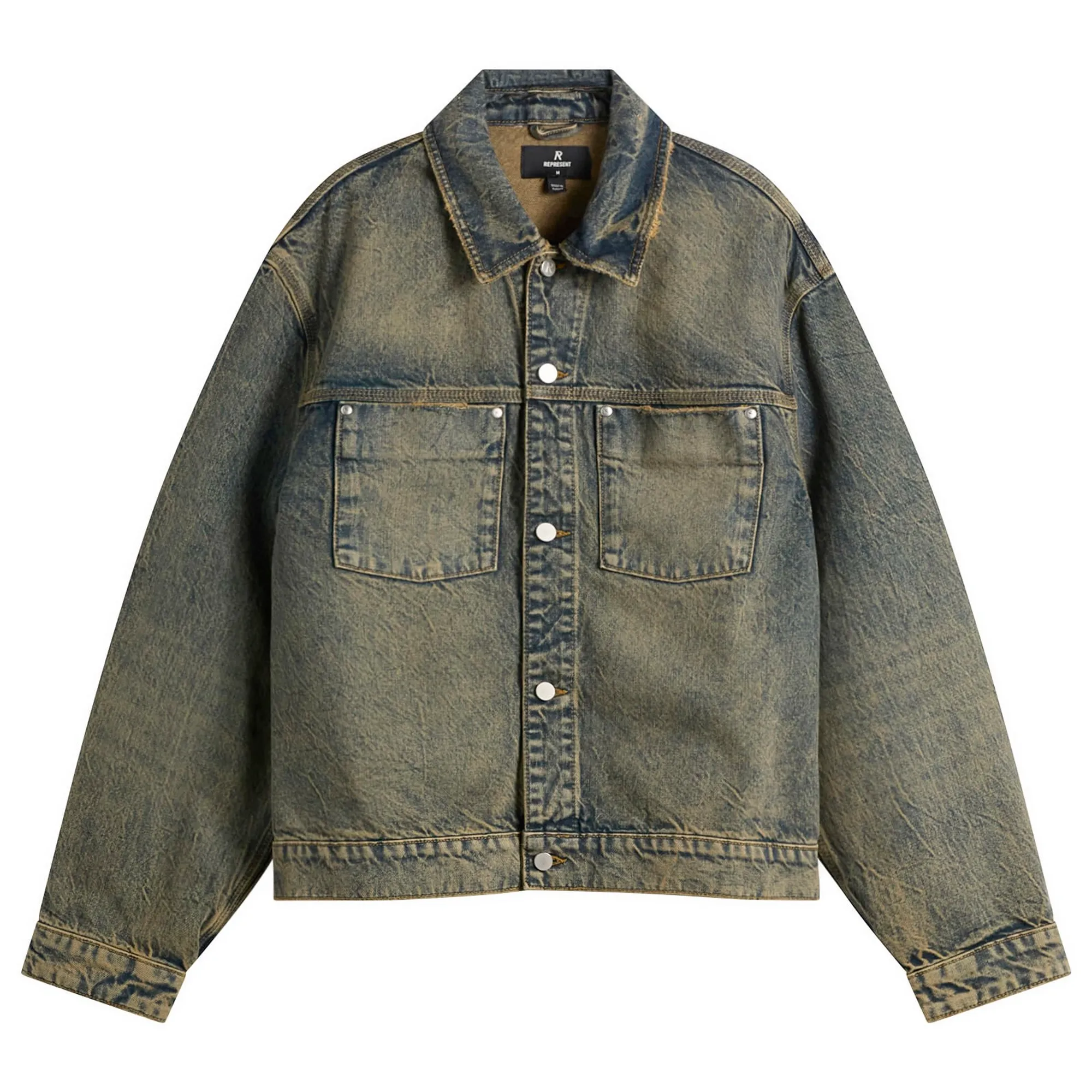 Represent Men's Denim Trucker Jacket Blue Cream