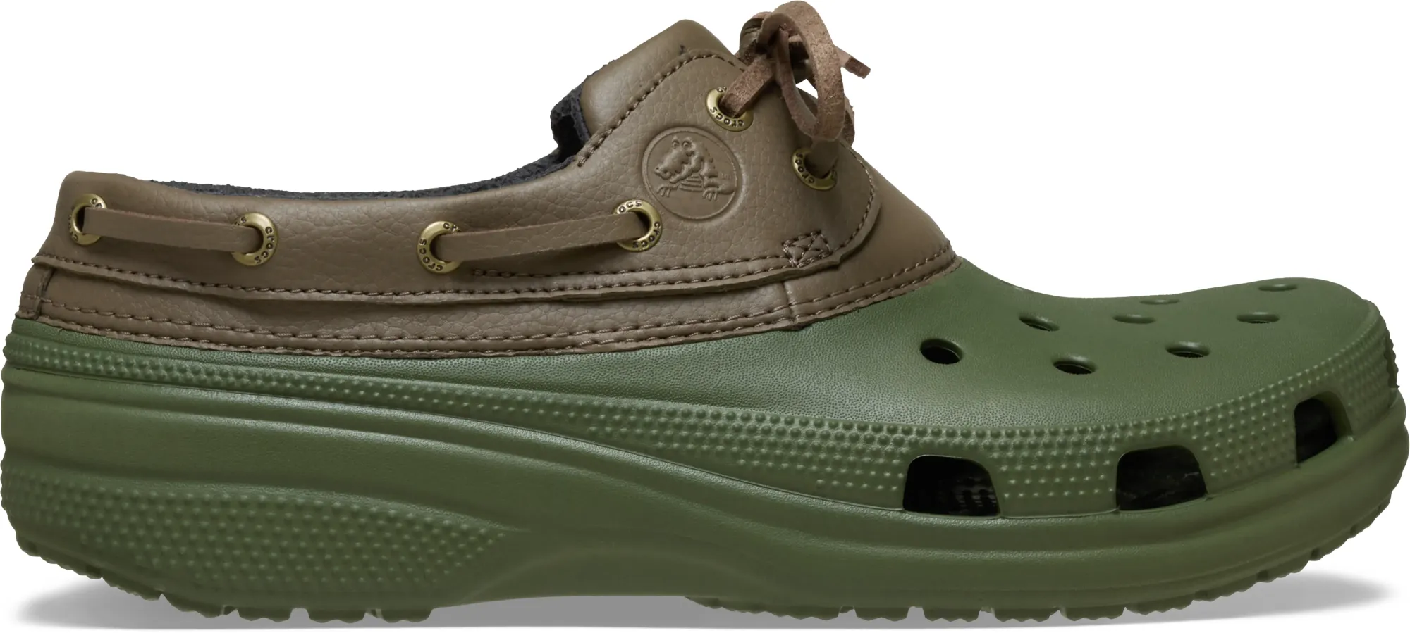 Crocs | Unisex | Classic Boat Shoe | Shoes | Army Green / Walnut | W4/M3