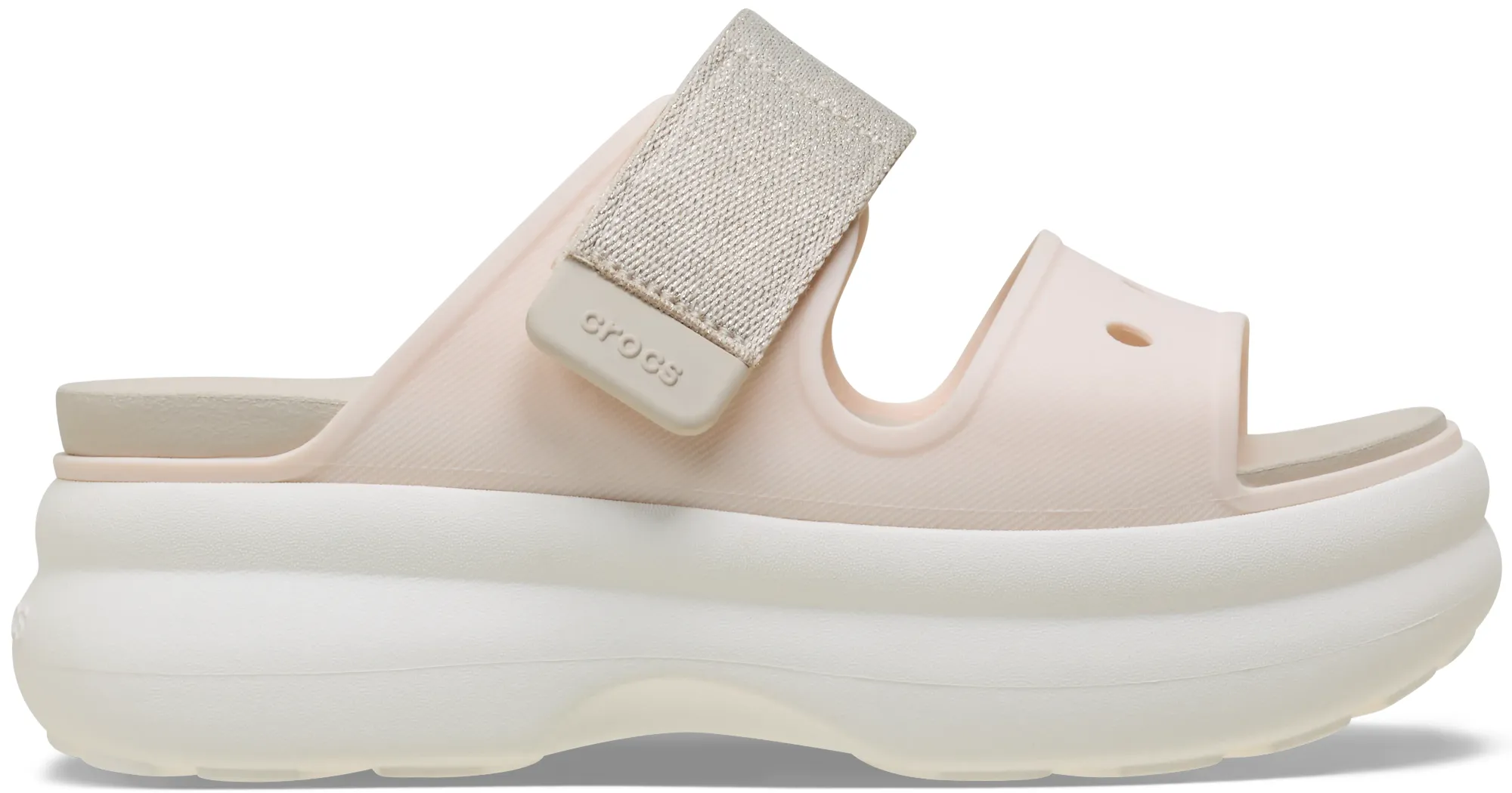 Crocs | Women | Soho Shimmer Two Strap | Sandals | Peach Ice/Frappé/Chalk | 3